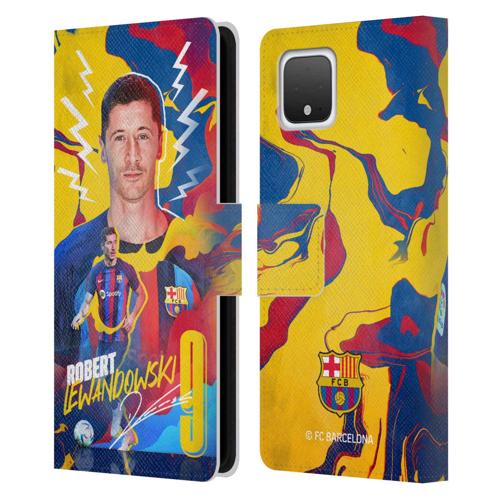 Pouzdro na mobil Google Pixel 4  - HEAD CASE - FC Barcelona - Hráč Robert Lewandowski
