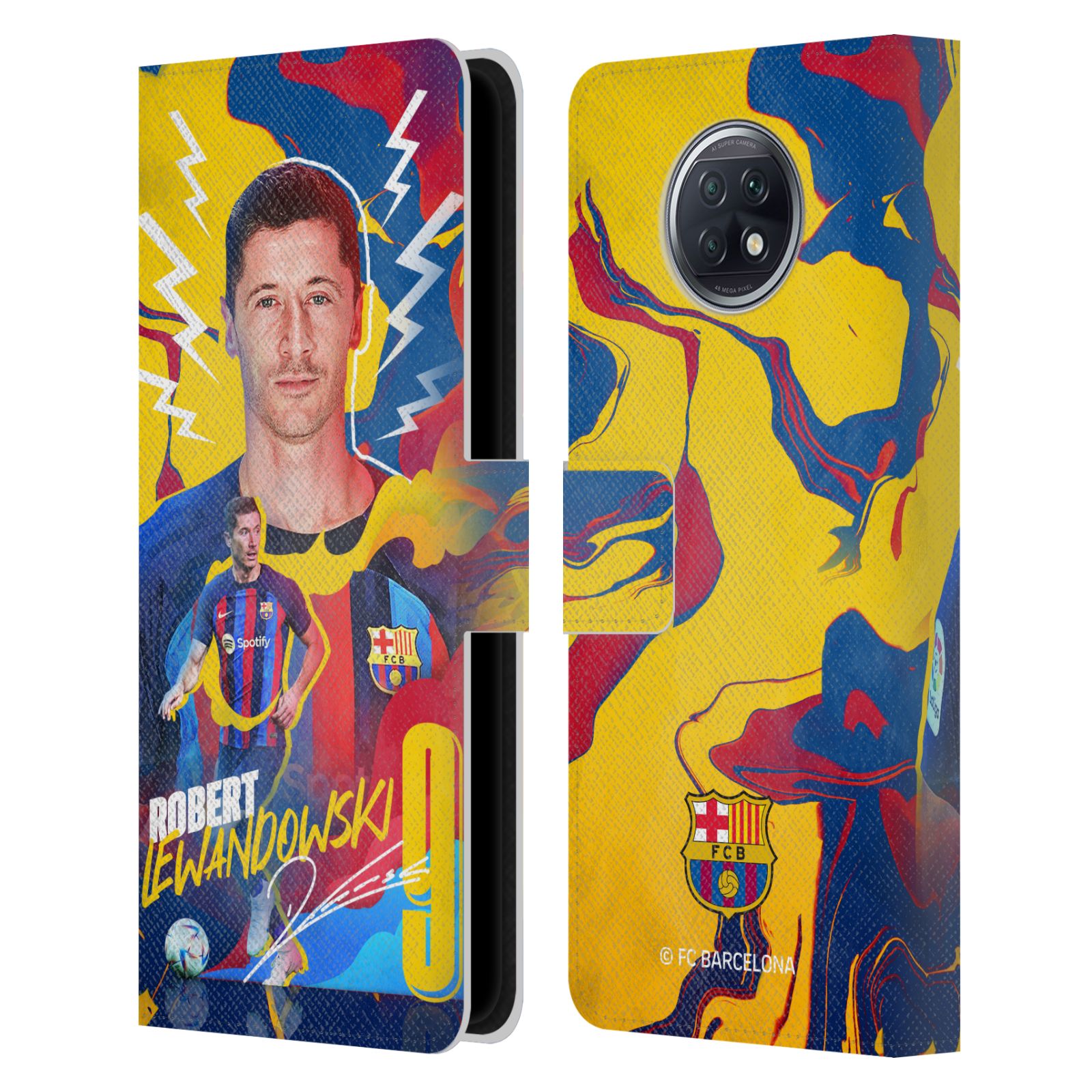 Pouzdro na mobil Xiaomi Redmi Note 9T - HEAD CASE - FC Barcelona - Hráč Robert Lewandowski