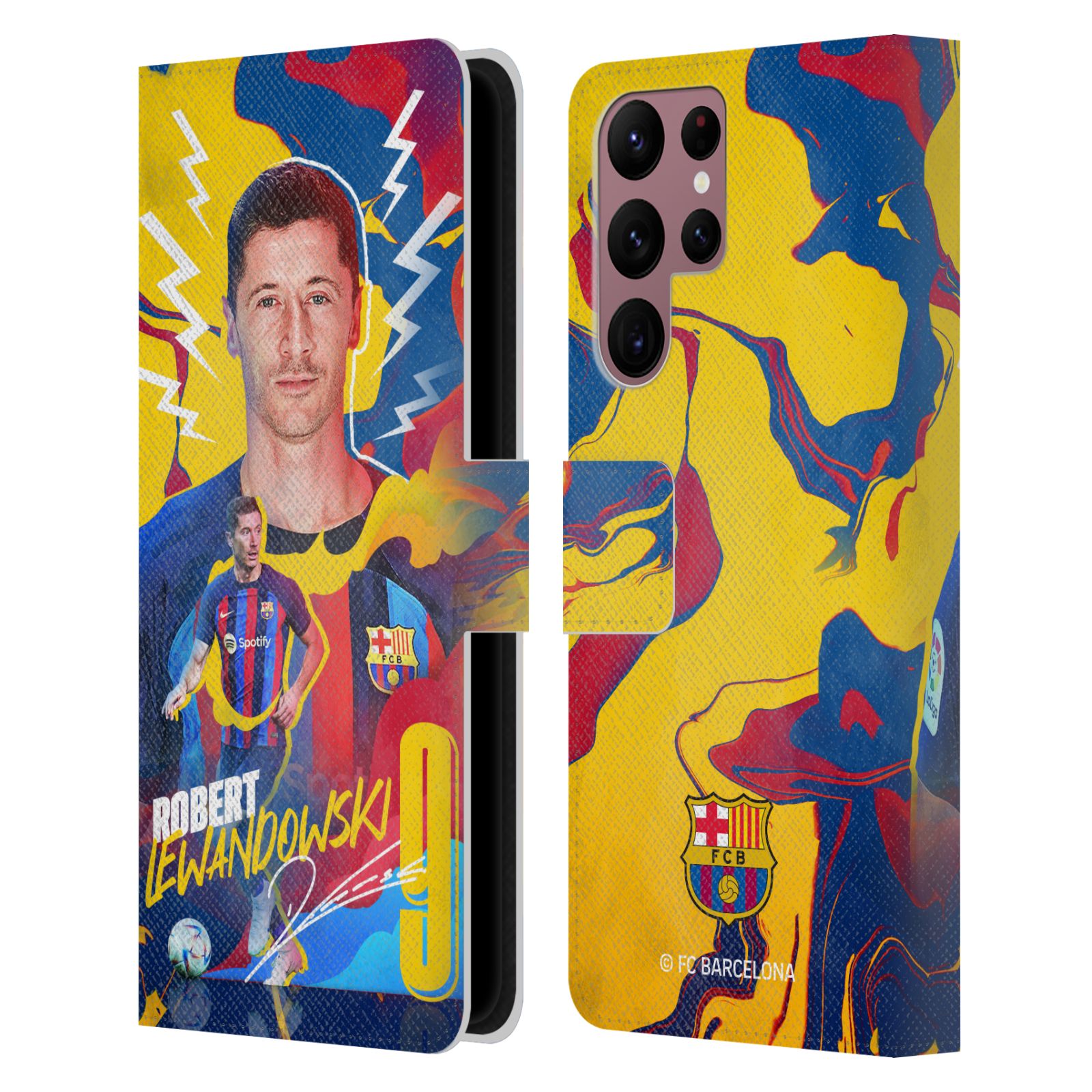 Pouzdro na mobil Samsung Galaxy S22 Ultra 5G - HEAD CASE - FC Barcelona - Hráč Robert Lewandowski