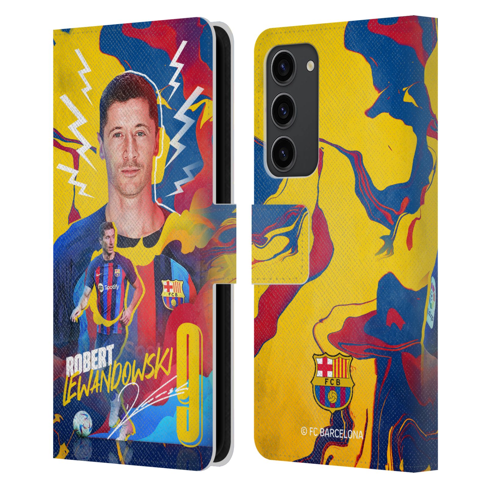 Pouzdro na mobil Samsung Galaxy S23+ 5G - HEAD CASE - FC Barcelona - Hráč Robert Lewandowski