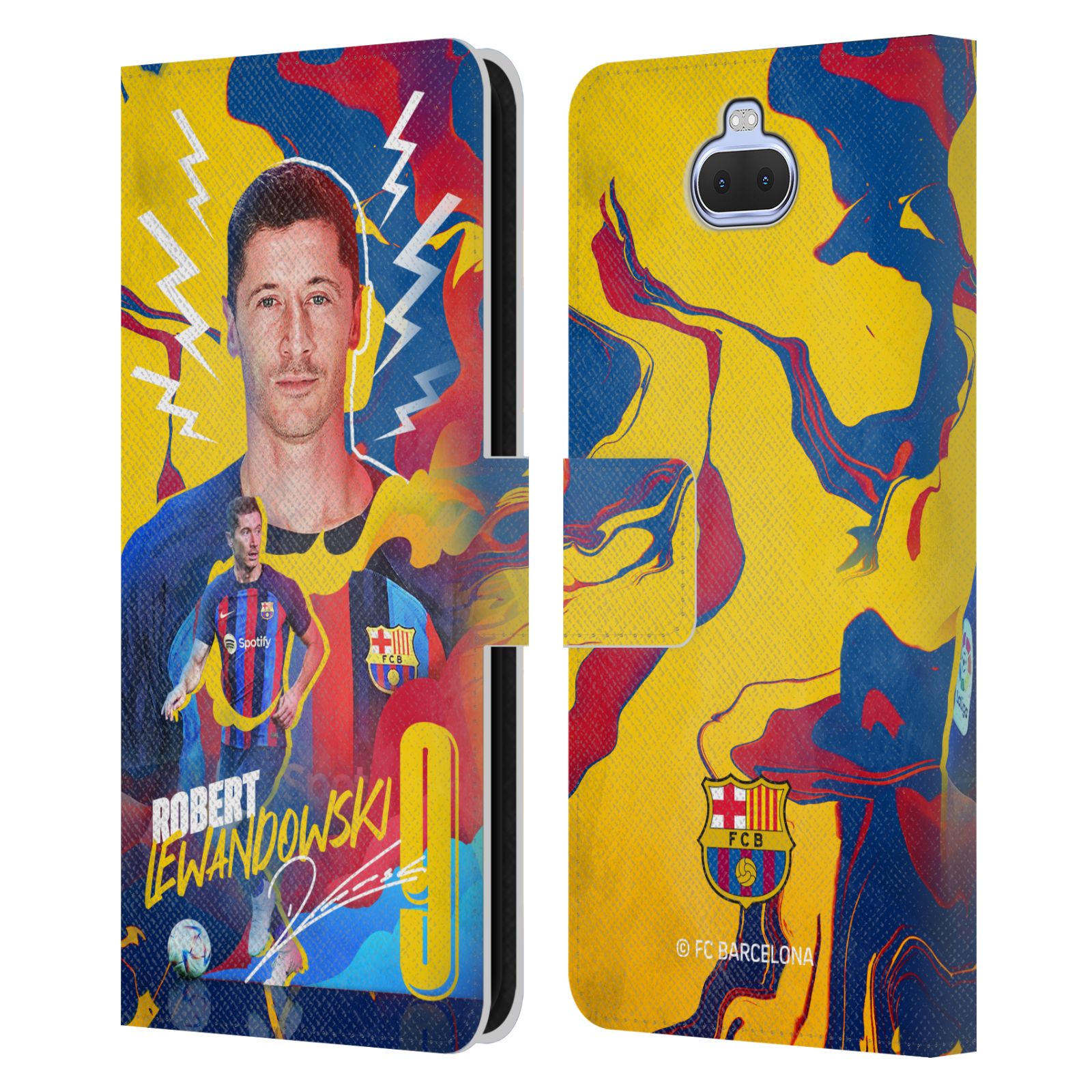 Pouzdro na mobil Sony Xperia 10 / Xperia XA3  - HEAD CASE - FC Barcelona - Hráč Robert Lewandowski