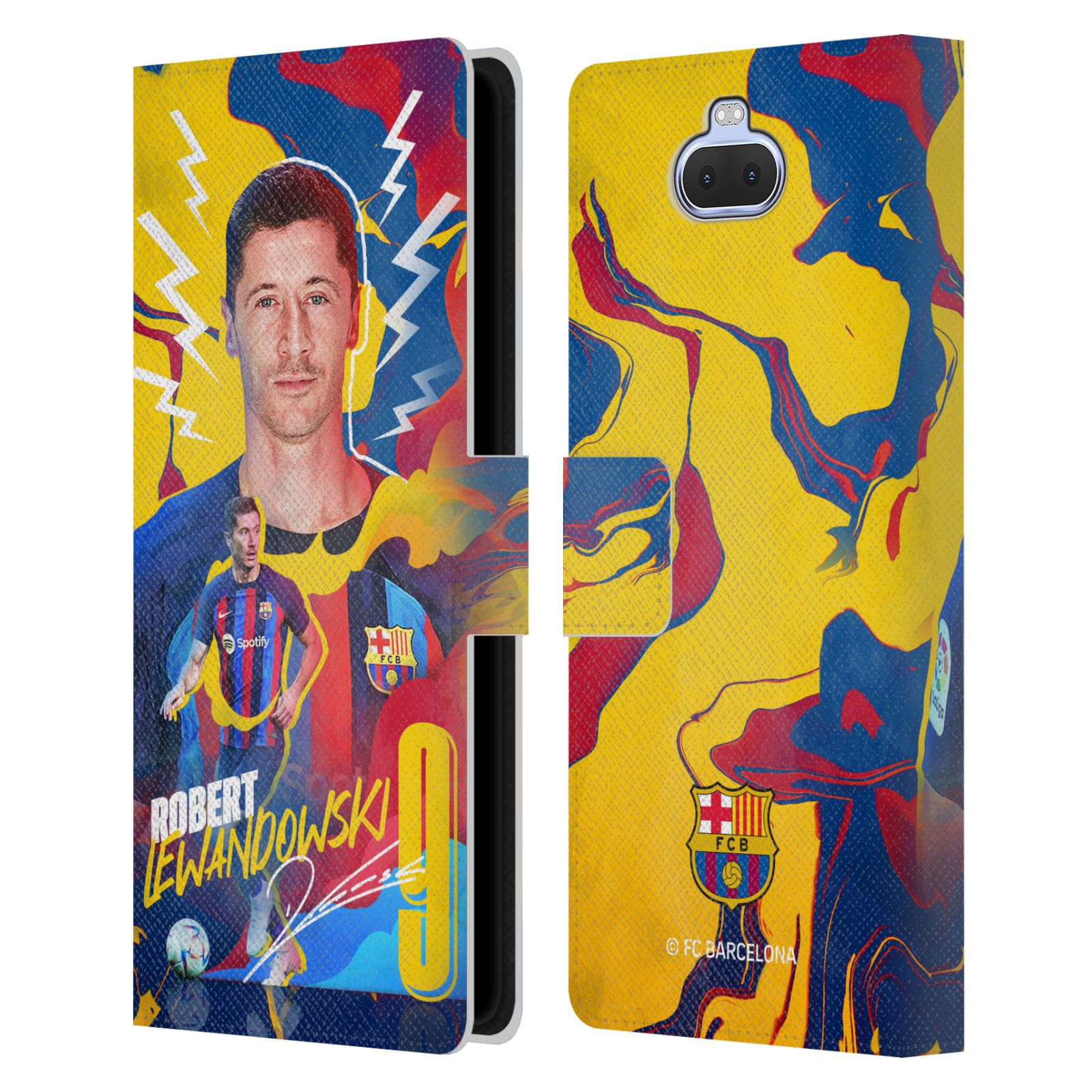 Pouzdro na mobil Sony Xperia 10 PLUS  - HEAD CASE - FC Barcelona - Hráč Robert Lewandowski