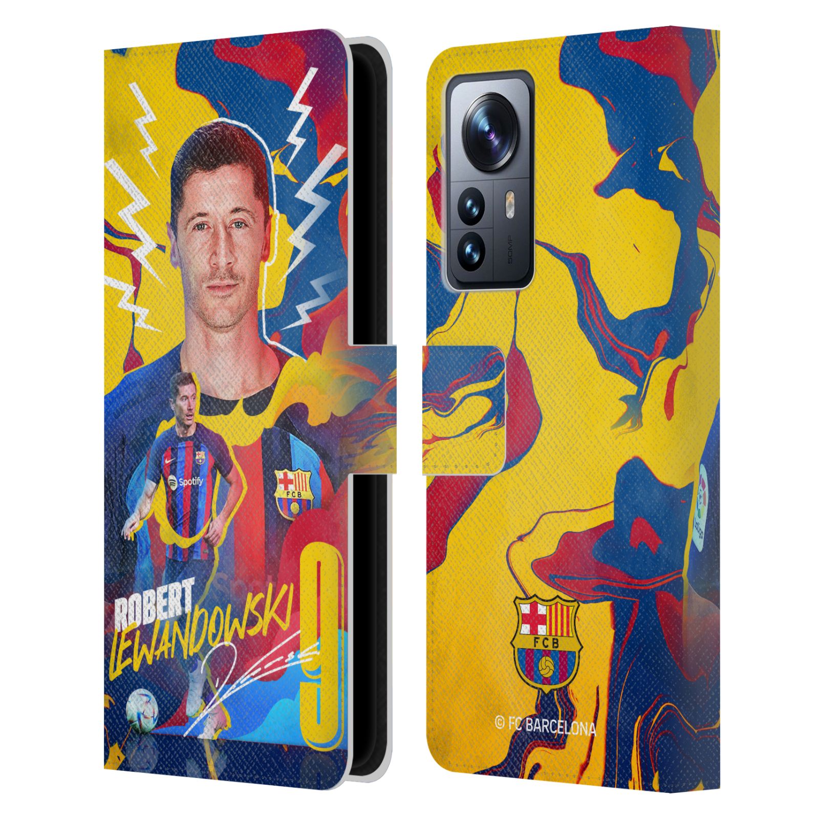 Pouzdro na mobil Xiaomi 12 PRO - HEAD CASE - FC Barcelona - Hráč Robert Lewandowski
