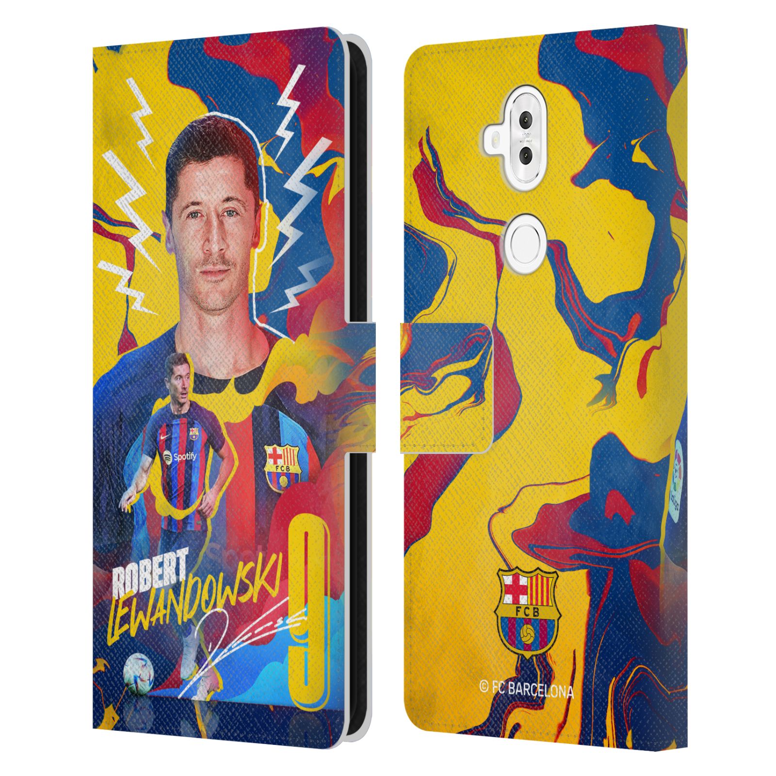 Pouzdro na mobil Asus Zenfone 5 Lite ZC600KL  - HEAD CASE - FC Barcelona - Hráč Robert Lewandowski