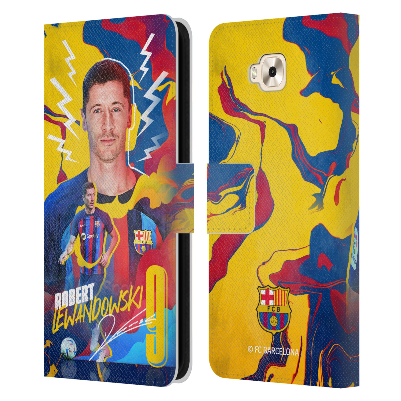 Pouzdro na mobil Asus Zenfone 4 Selfie ZD553KL  - HEAD CASE - FC Barcelona - Hráč Robert Lewandowski