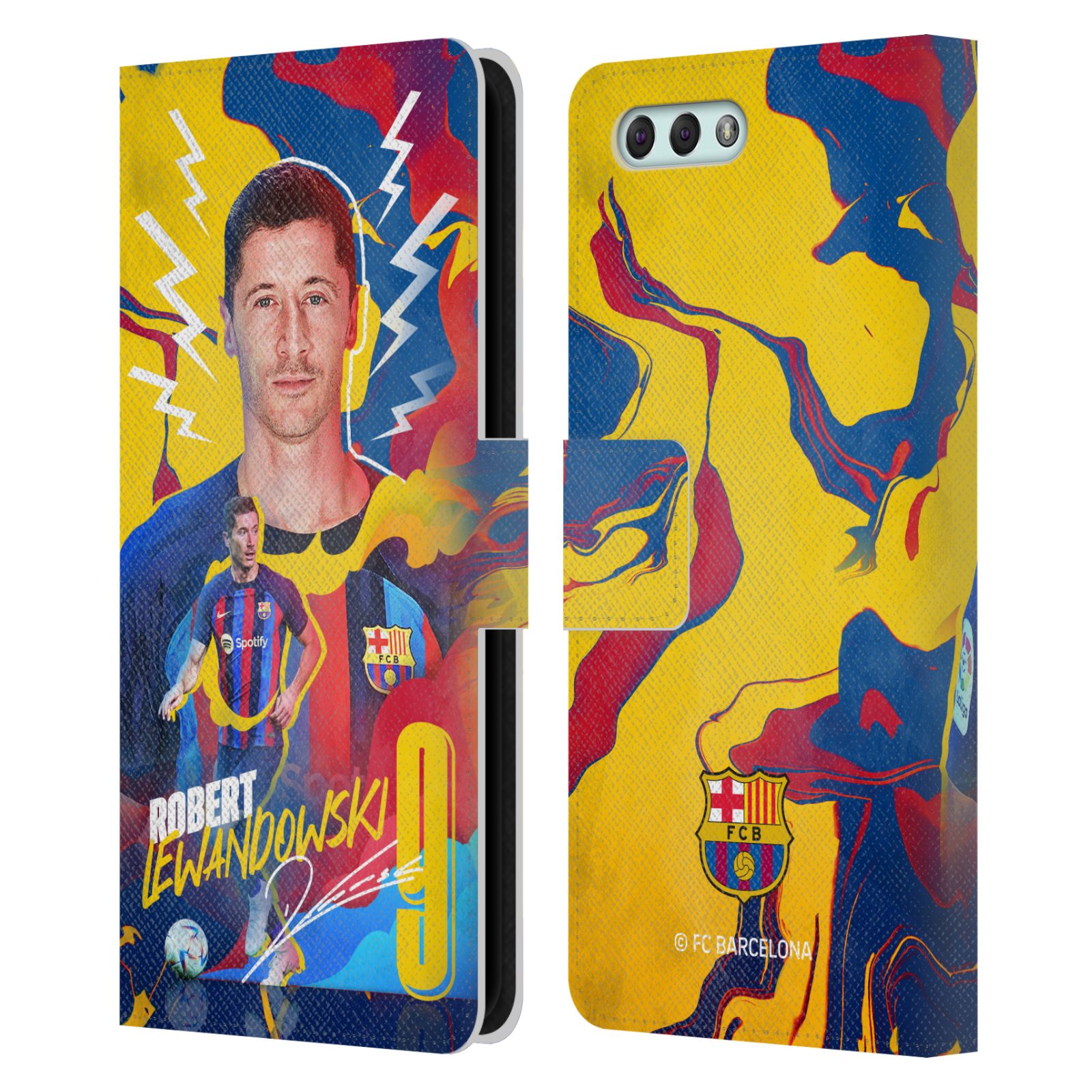 Pouzdro na mobil Asus Zenfone 4 ZE554KL  - HEAD CASE - FC Barcelona - Hráč Robert Lewandowski