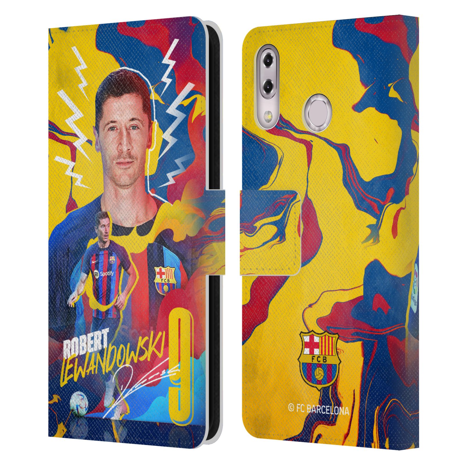 Pouzdro na mobil Asus Zenfone 5z ZS620KL, 5 ZE620KL  - HEAD CASE - FC Barcelona - Hráč Robert Lewandowski