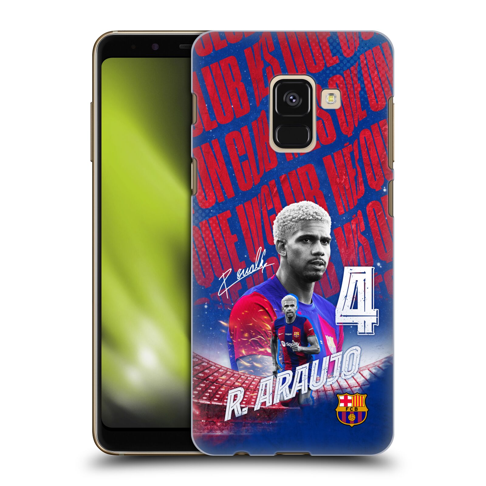 Obal na mobil Samsung Galaxy A8+ 2018, A8 PLUS 2018 - HEAD CASE - FC BARCELONA - Ronald Araújo