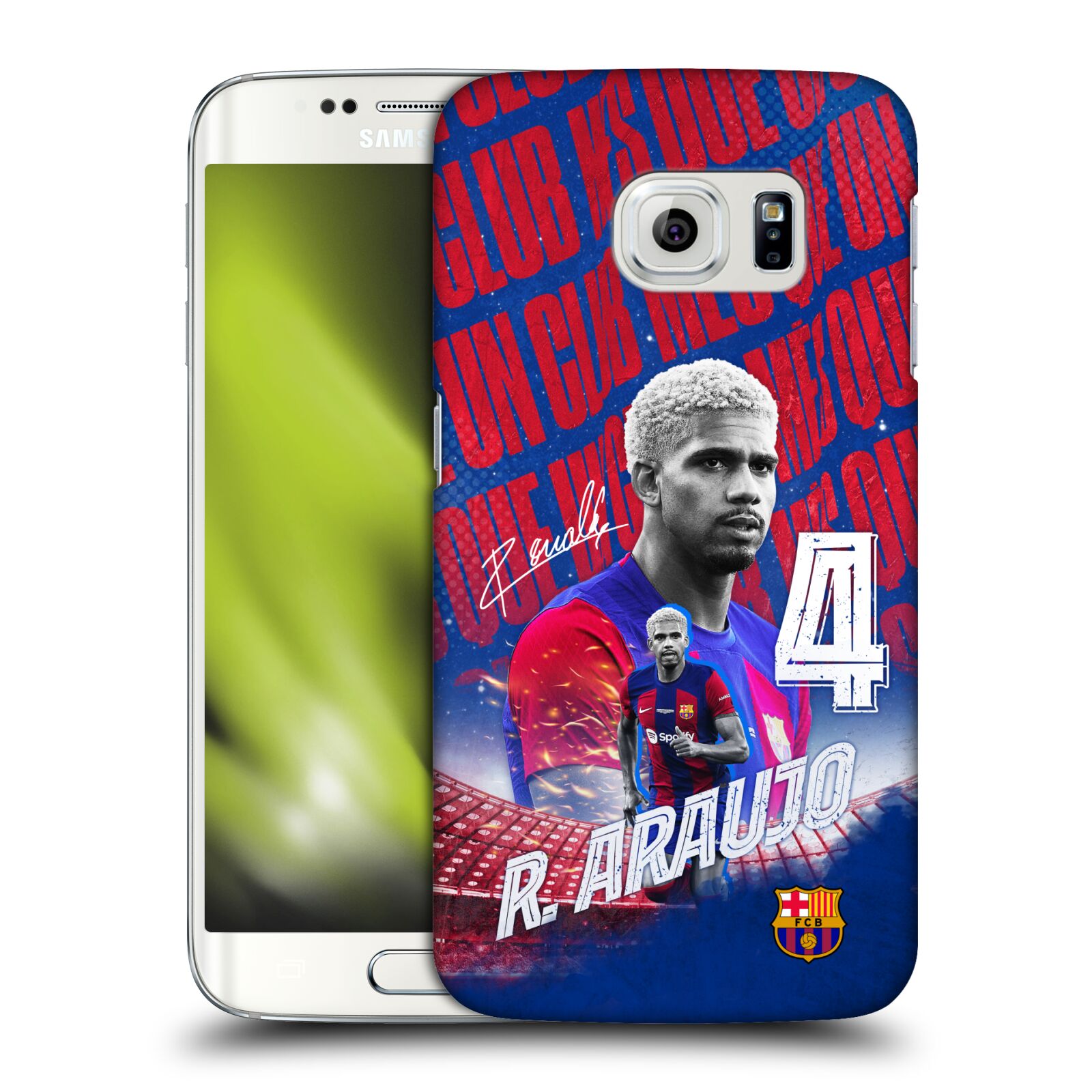 Obal na mobil Samsung Galaxy S6 EDGE - HEAD CASE - FC BARCELONA - Ronald Araújo