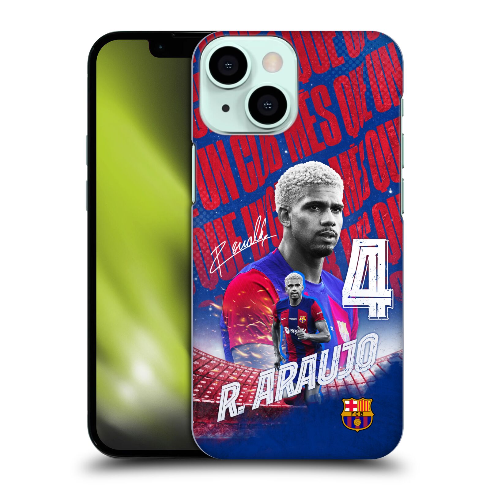 Obal na mobil Apple Iphone 13 MINI - HEAD CASE - FC BARCELONA - Ronald Araújo