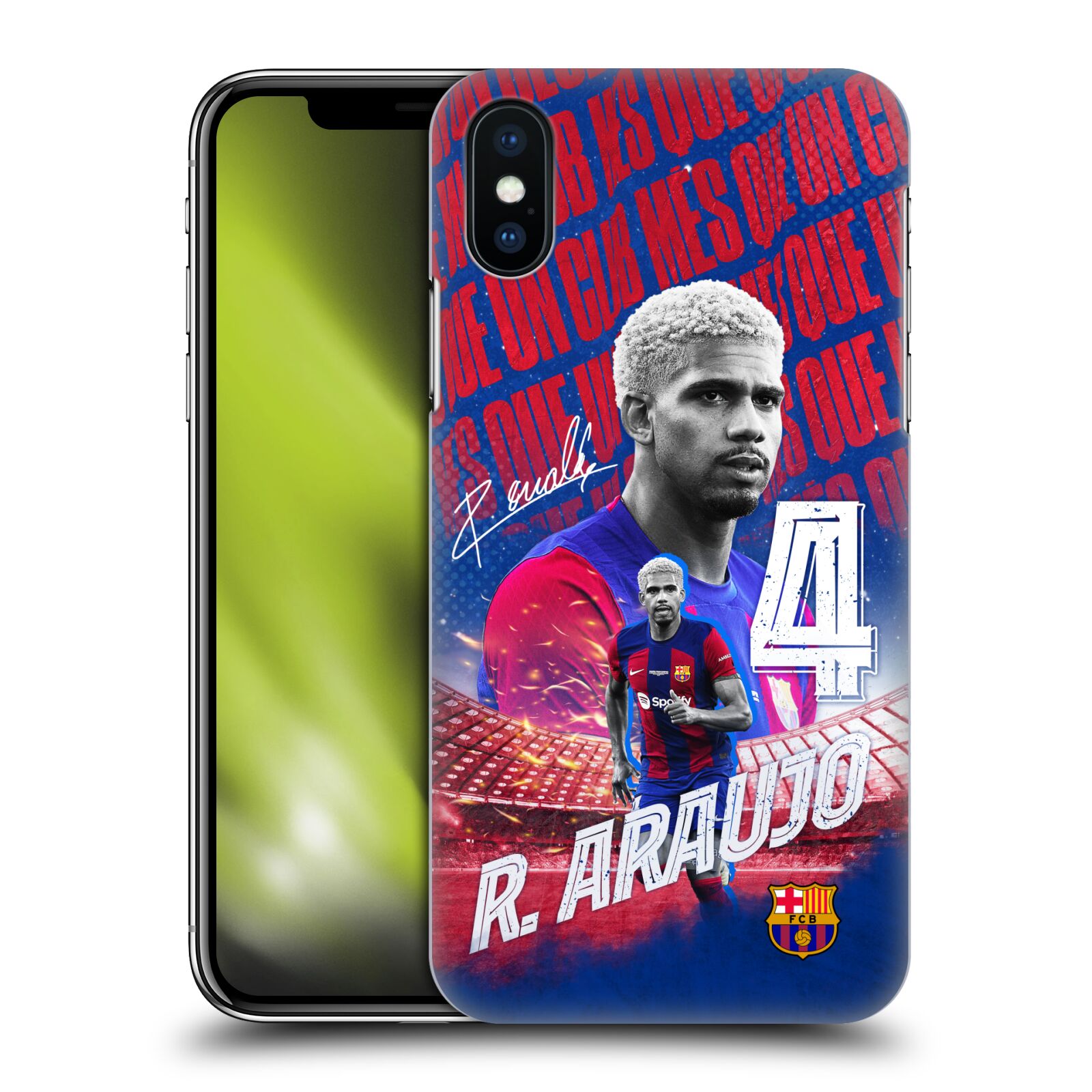 Obal na mobil Apple Iphone X/XS - HEAD CASE - FC BARCELONA - Ronald Araújo