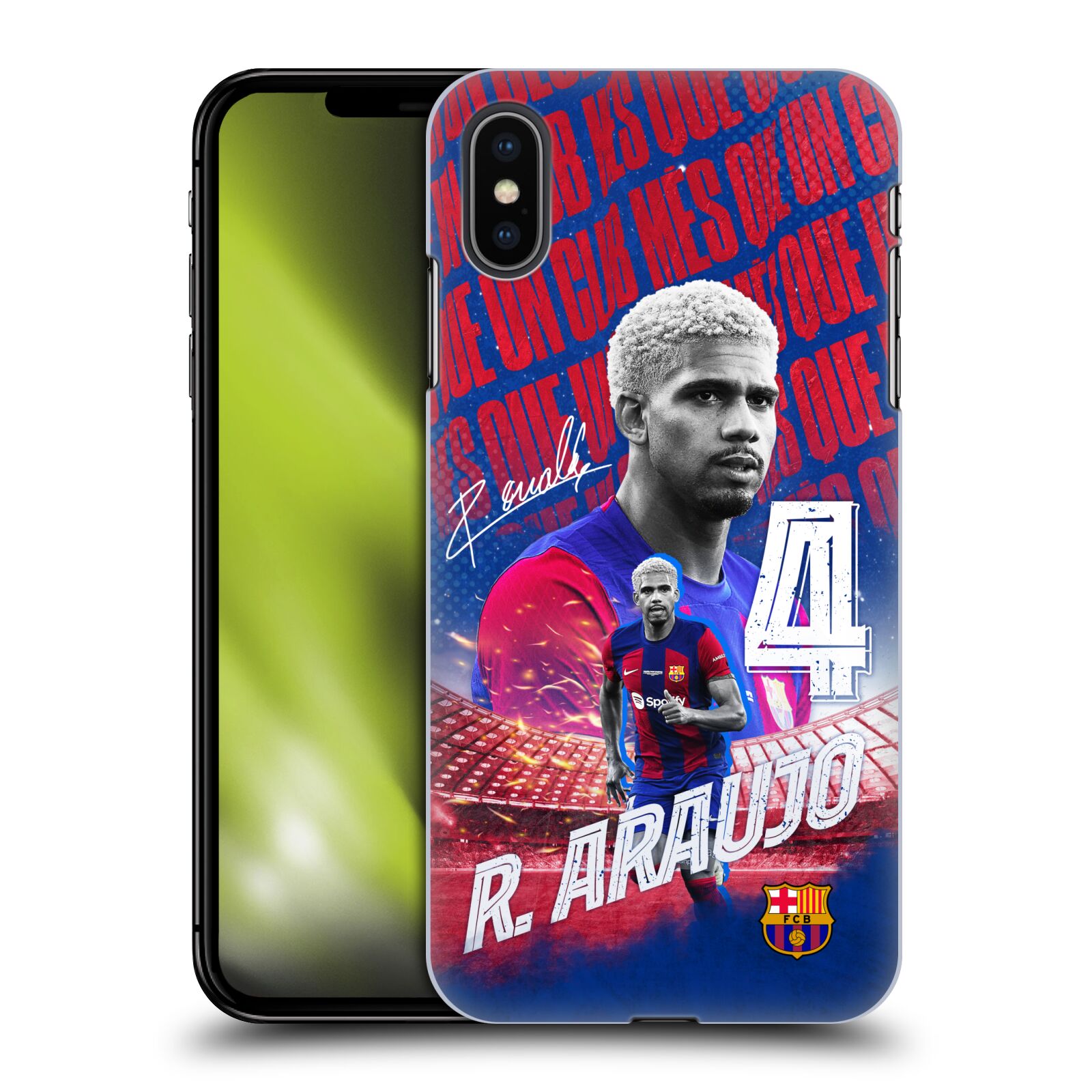 Obal na mobil Apple Iphone XS MAX - HEAD CASE - FC BARCELONA - Ronald Araújo