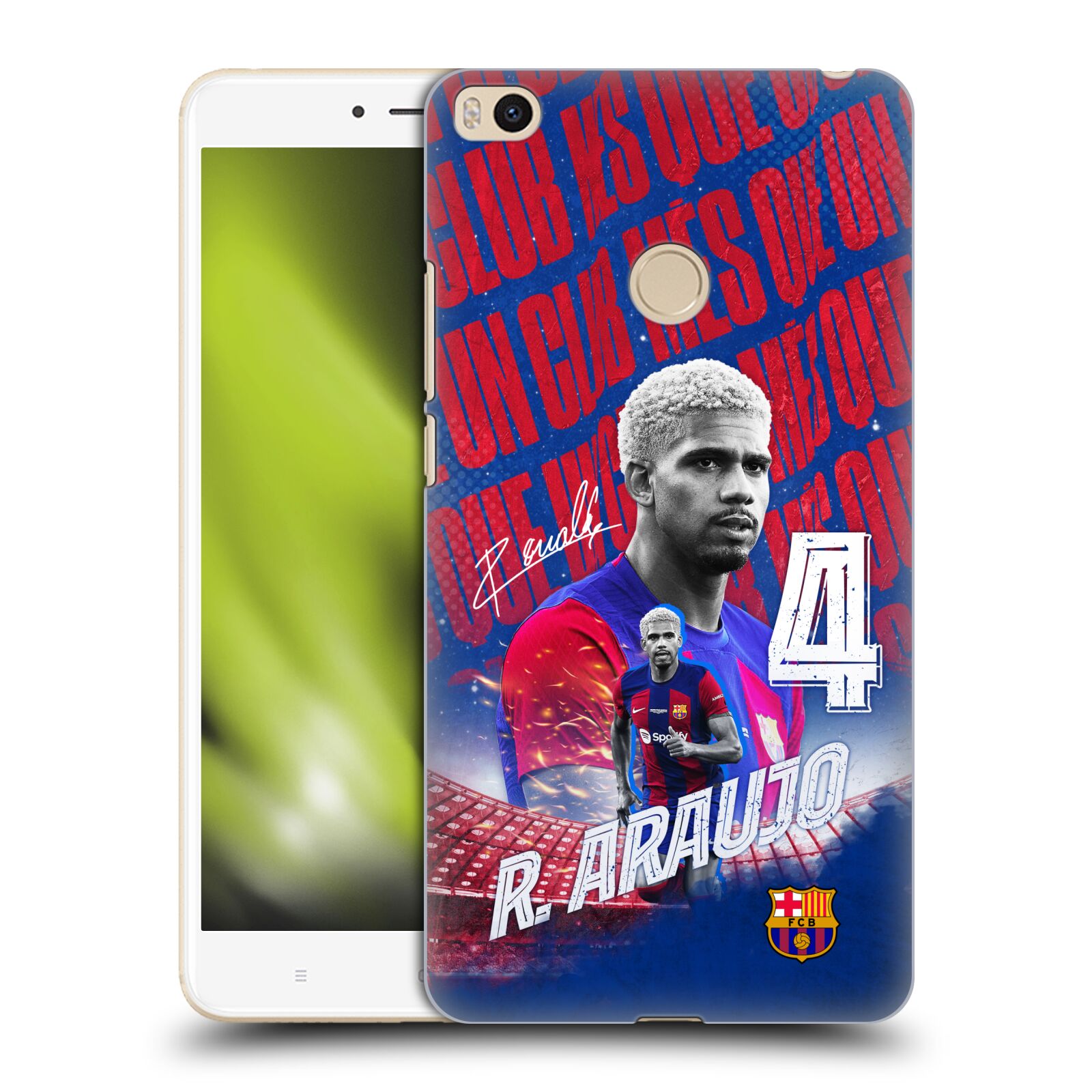 Obal na mobil Xiaomi Mi Max 2 - HEAD CASE - FC BARCELONA - Ronald Araújo