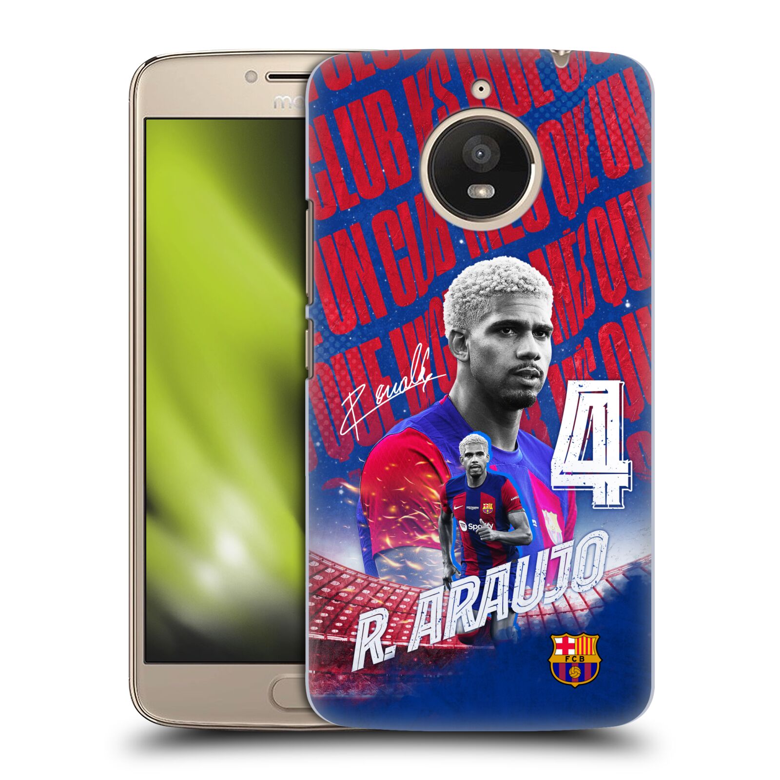 Obal na mobil Lenovo Moto E4 PLUS - HEAD CASE - FC BARCELONA - Ronald Araújo