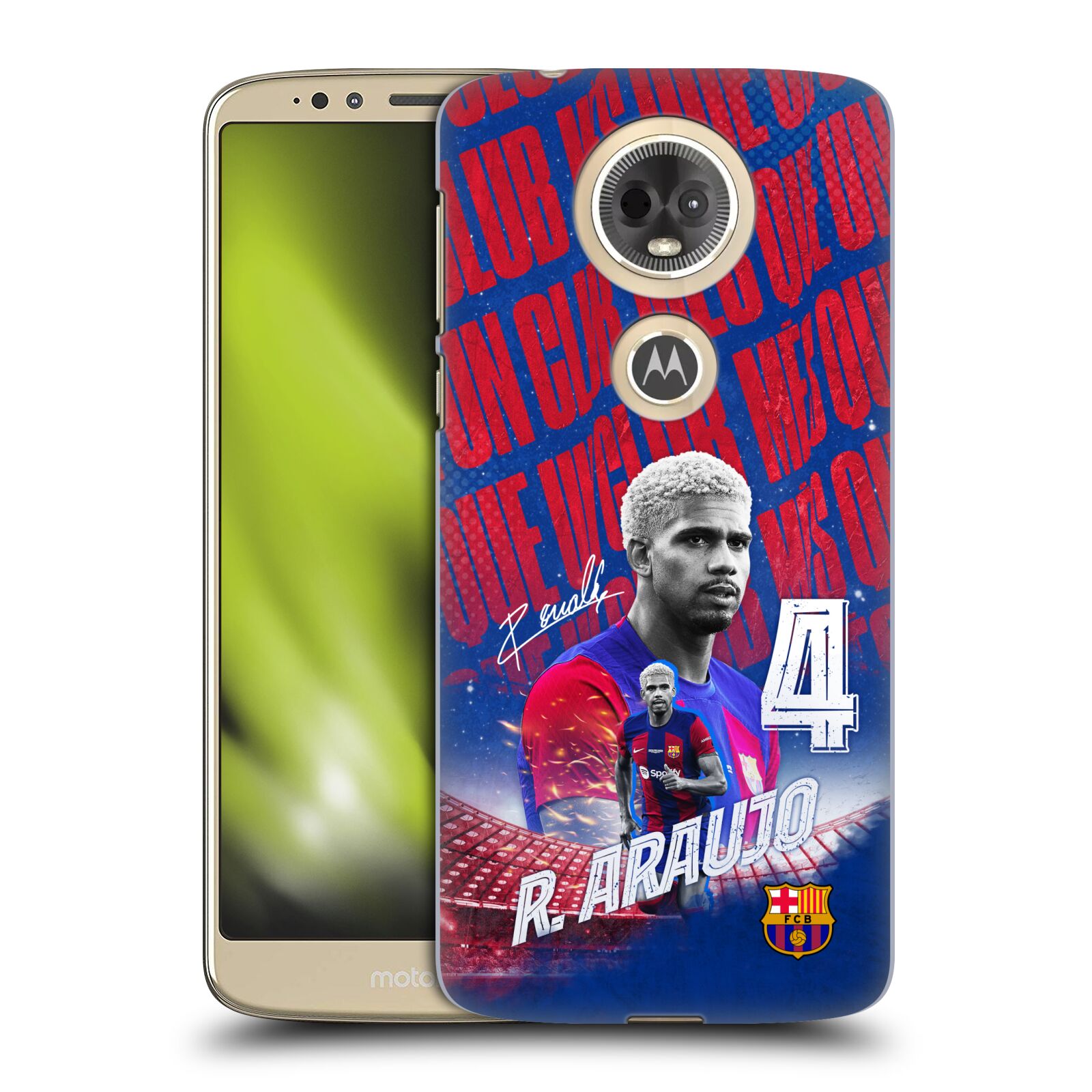 Obal na mobil Motorola Moto E5 PLUS - HEAD CASE - FC BARCELONA - Ronald Araújo