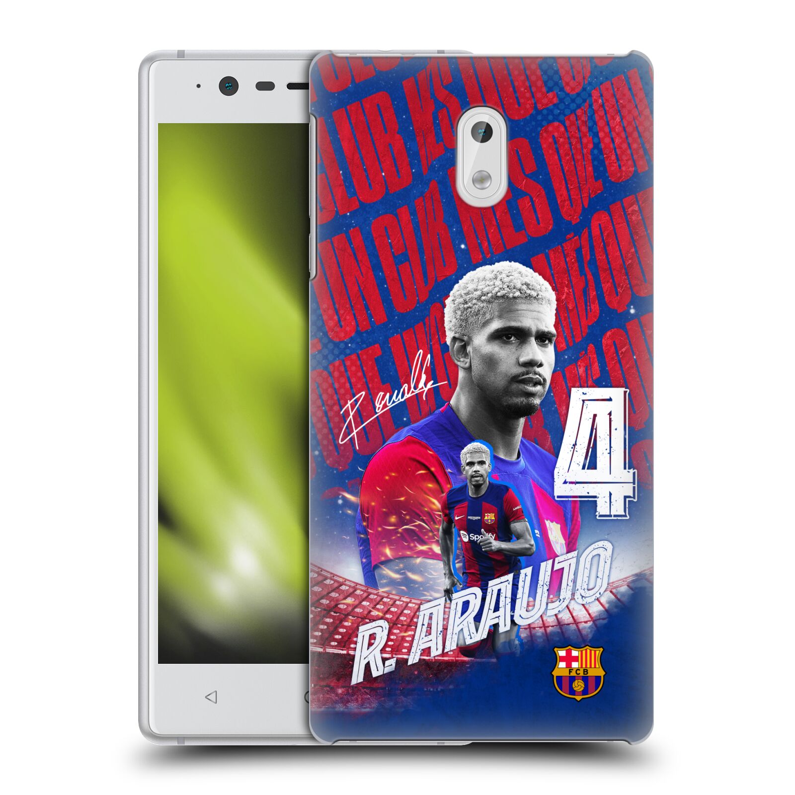 Obal na mobil Nokia 3 - HEAD CASE - FC BARCELONA - Ronald Araújo