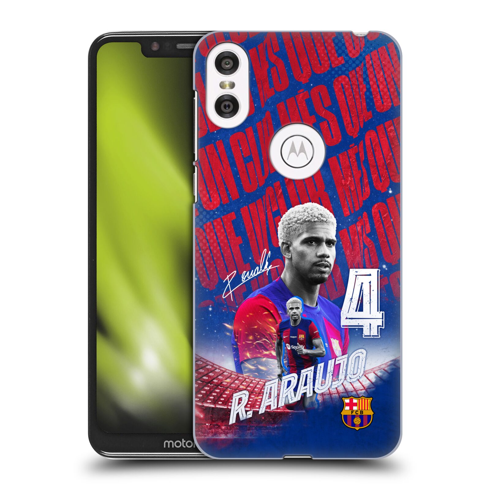 Obal na mobil Motorola Moto ONE - HEAD CASE - FC BARCELONA - Ronald Araújo