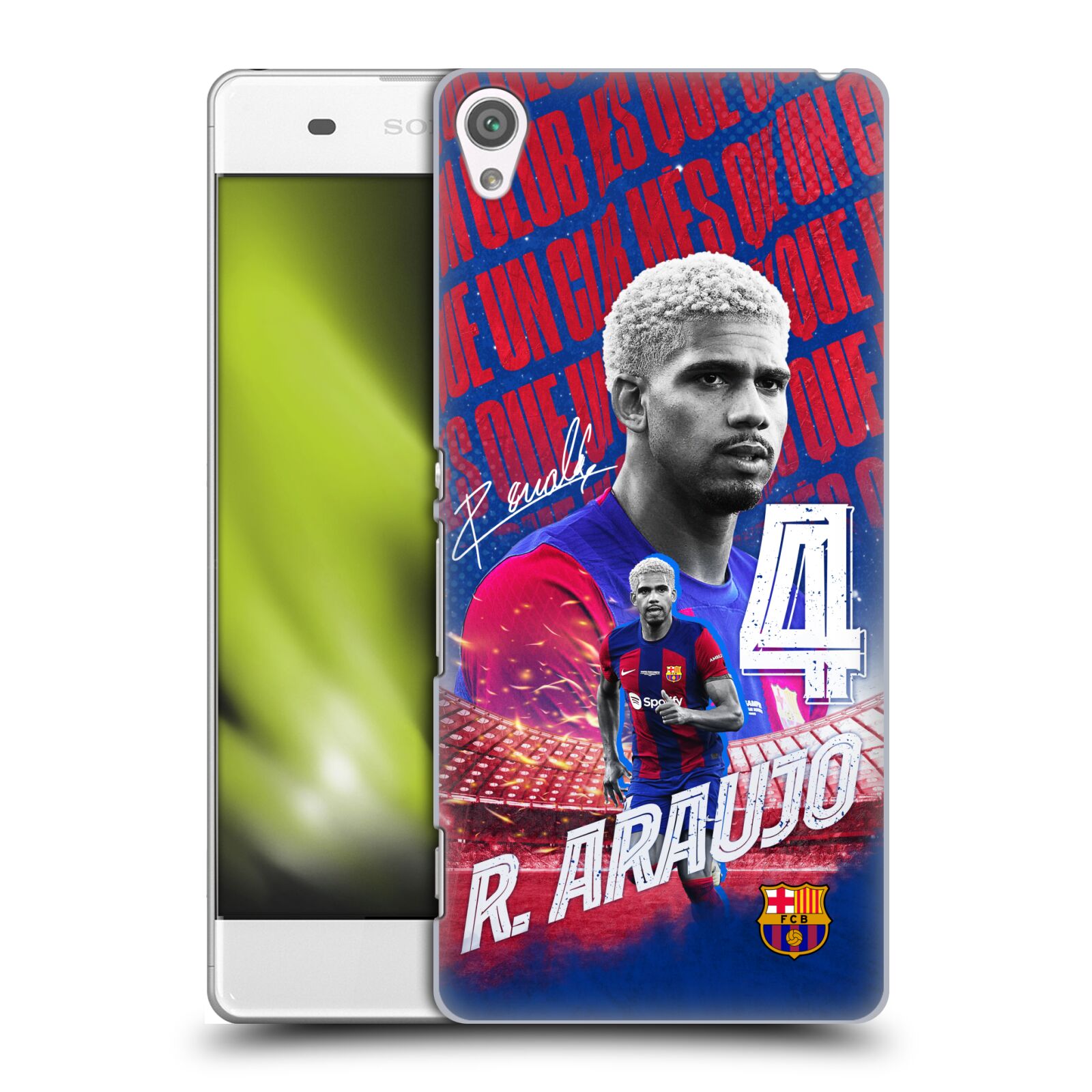 Obal na mobil Sony Xperia XA - HEAD CASE - FC BARCELONA - Ronald Araújo