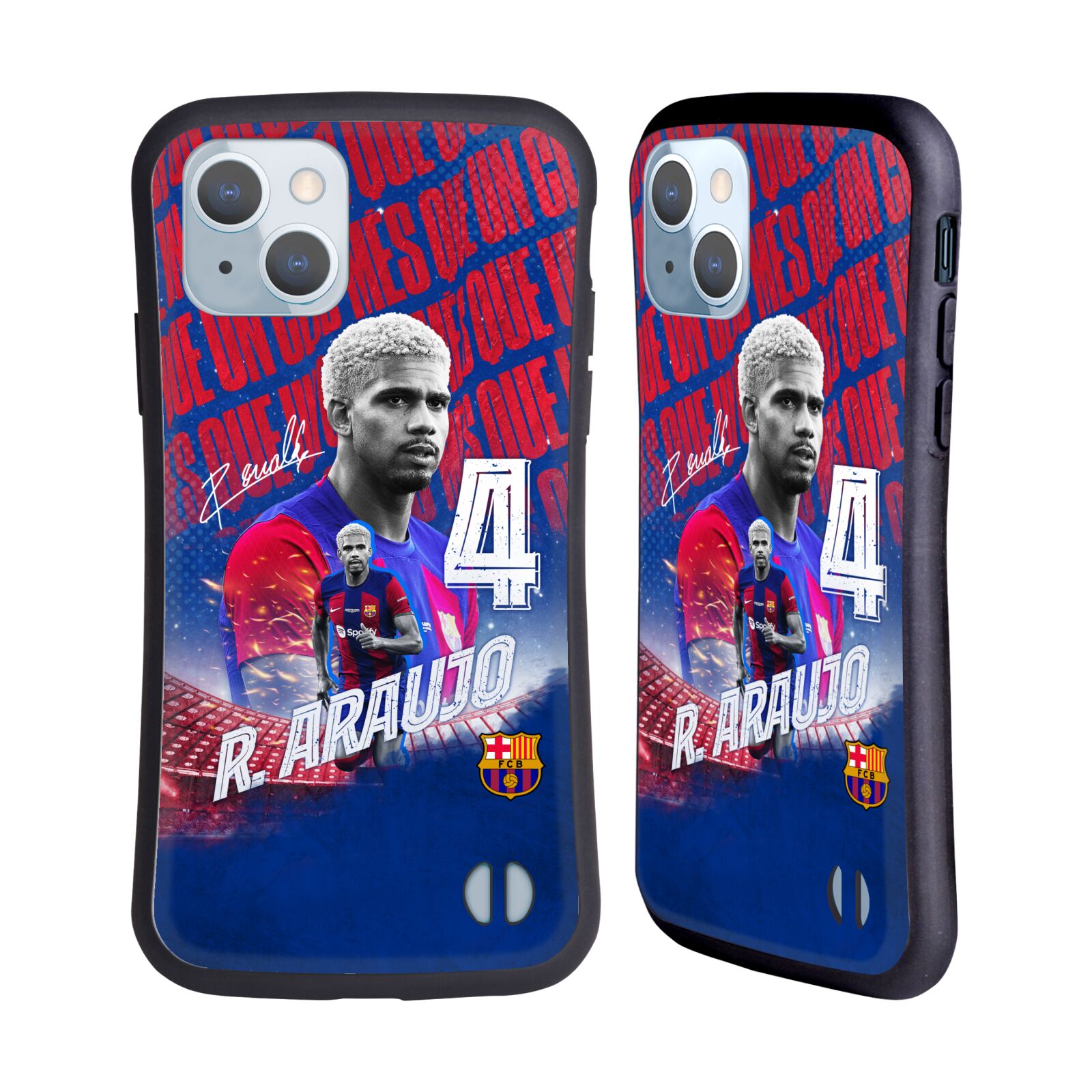 Odolný zadní obal pro mobil Apple iPhone 14 - HEAD CASE - FC Barcelona - Ronaldo Araújo