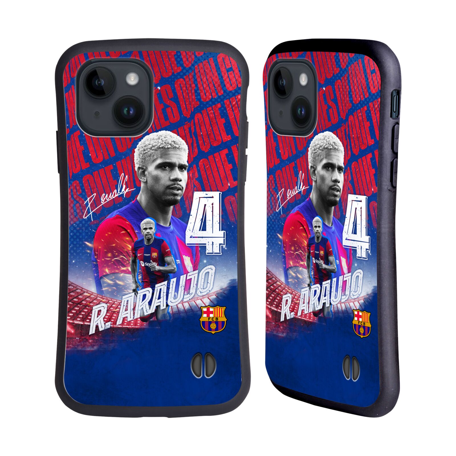 Odolný zadní obal pro mobil Apple iPhone 15 - HEAD CASE - FC Barcelona - Ronaldo Araújo
