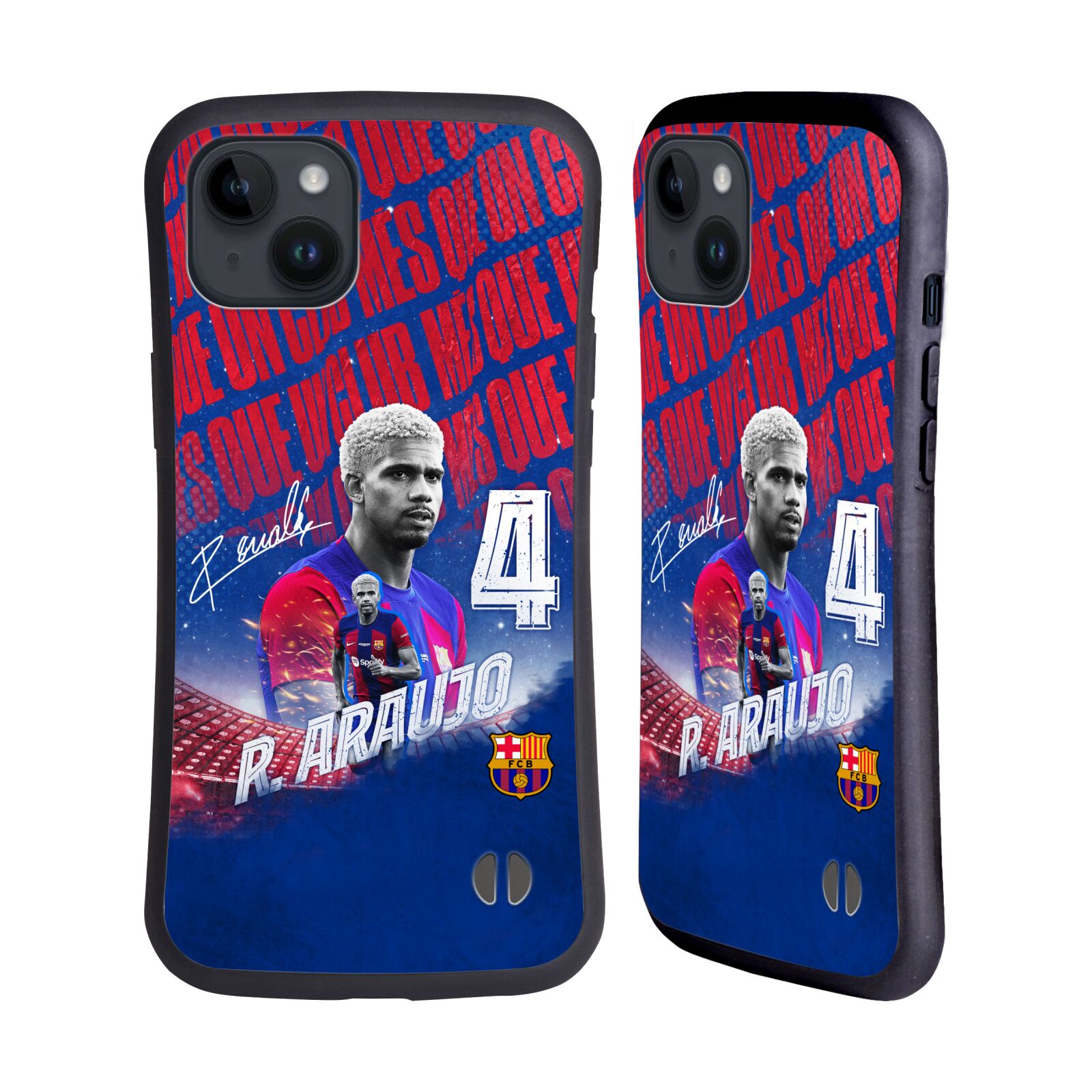 Odolný zadní obal pro mobil Apple iPhone 15 PLUS - HEAD CASE - FC Barcelona - Ronaldo Araújo