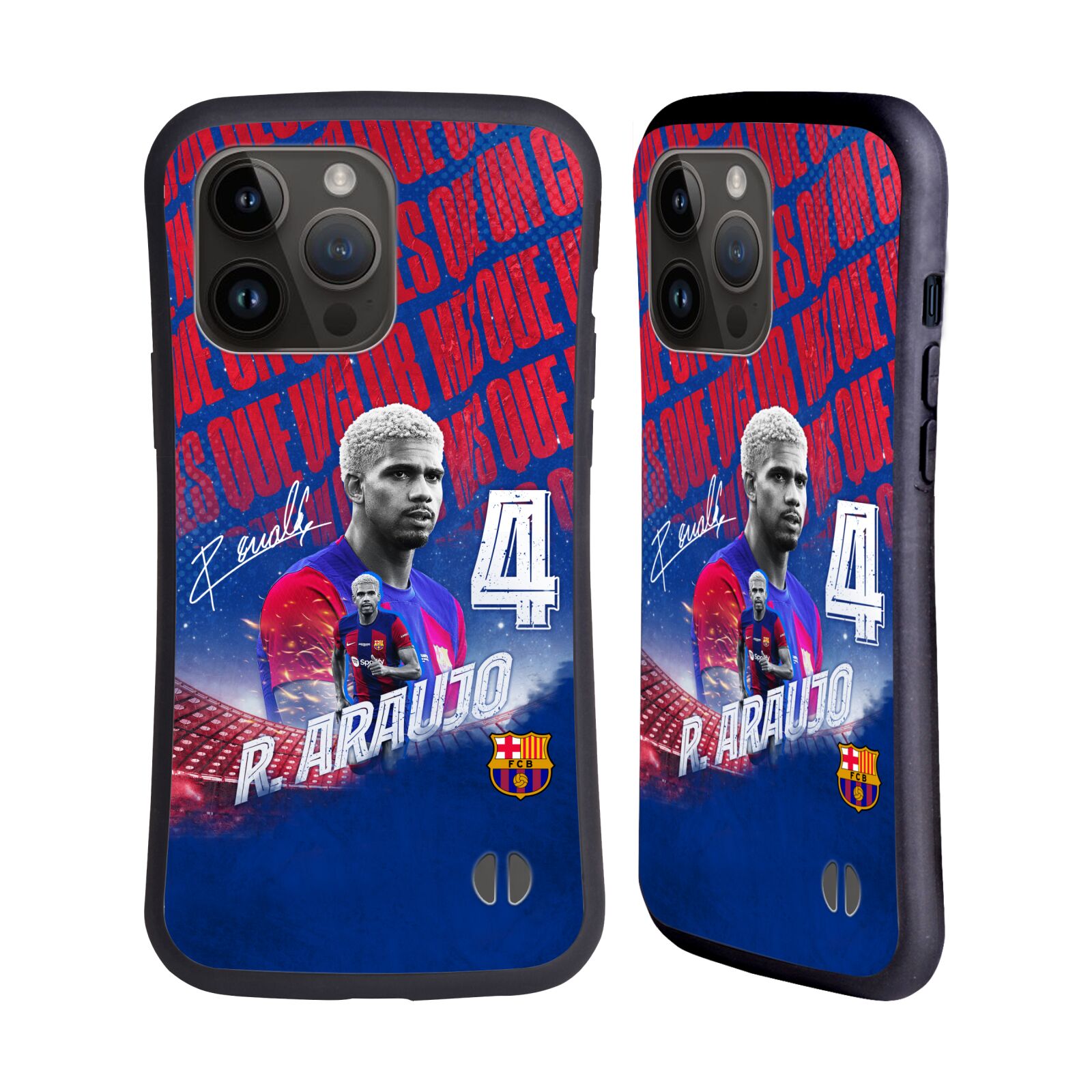Odolný zadní obal pro mobil Apple iPhone 15 PRO MAX - HEAD CASE - FC Barcelona - Ronaldo Araújo