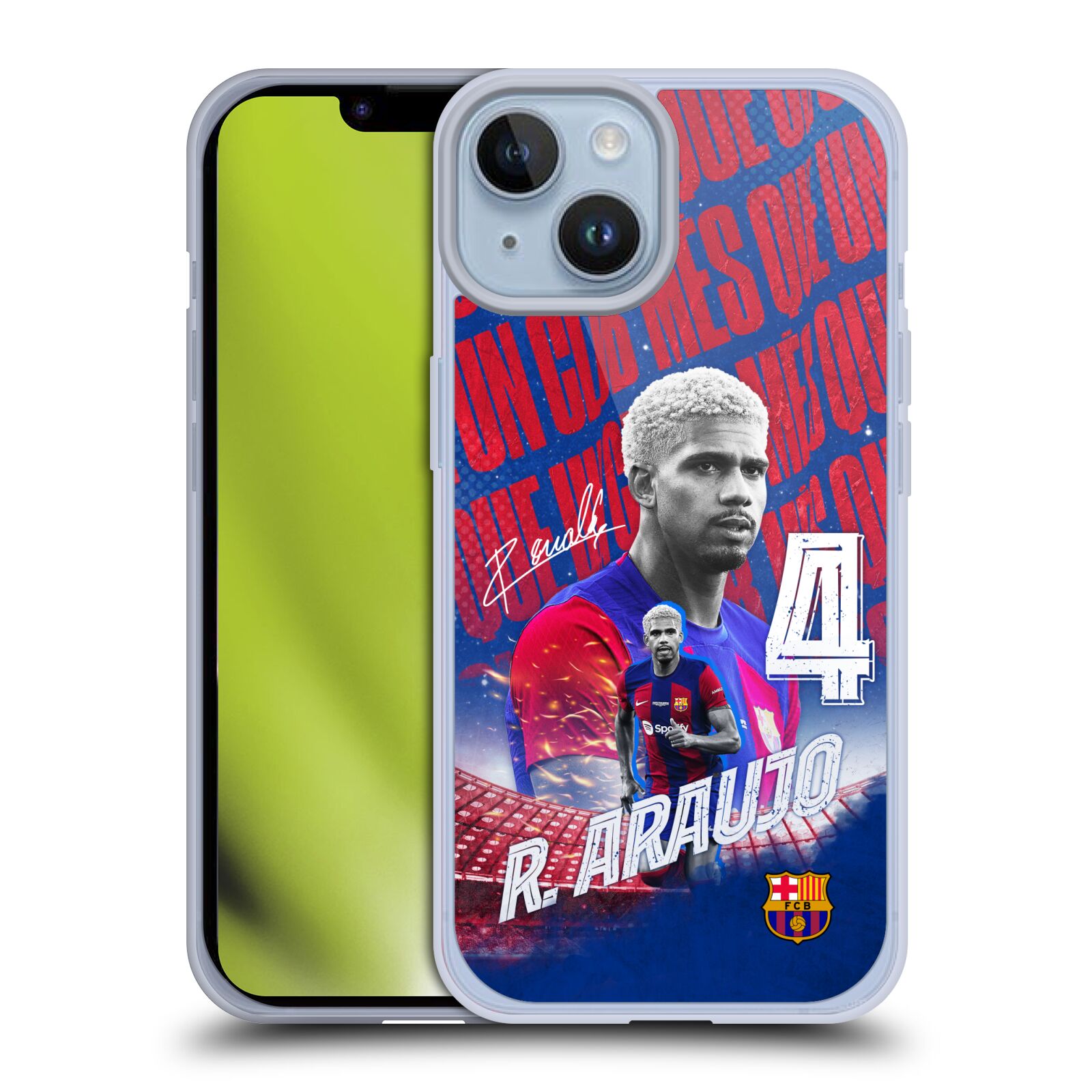 Obal na mobil Apple Iphone 14 - HEAD CASE - FC BARCELONA - Ronald Araújo