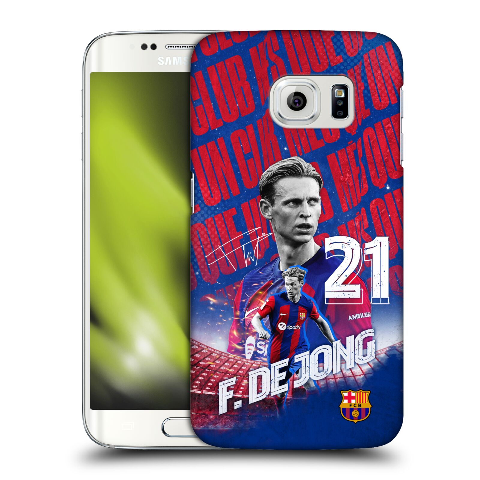 Obal na mobil Samsung Galaxy S6 EDGE - HEAD CASE - FC BARCELONA - Frenkie de Jong