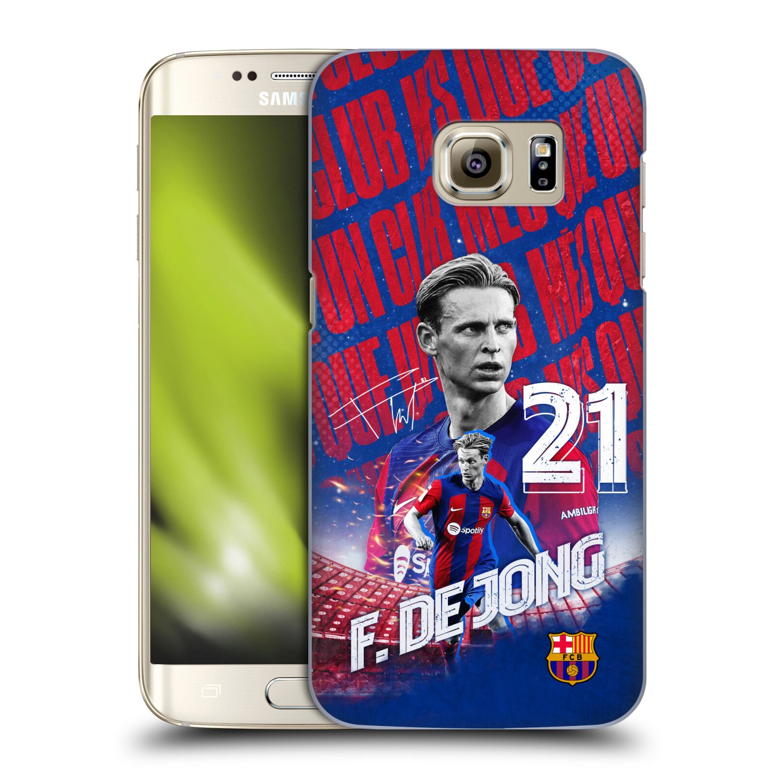 Obal na mobil Samsung Galaxy S7 EDGE - HEAD CASE - FC BARCELONA - Frenkie de Jong