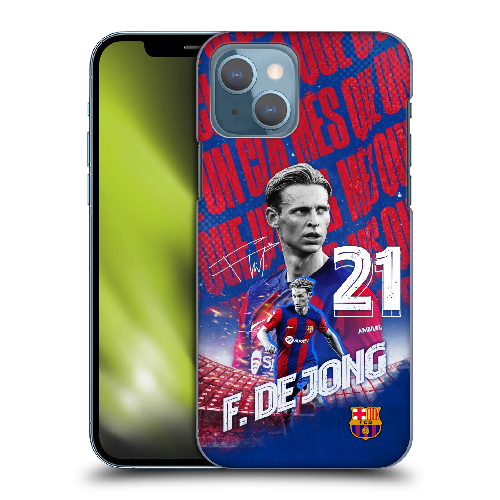 Obal na mobil Apple Iphone 13 - HEAD CASE - FC BARCELONA - Frenkie de Jong