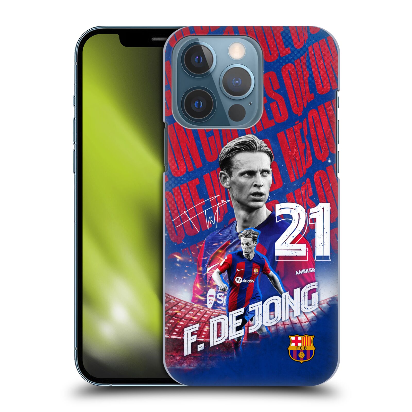 Obal na mobil Apple Iphone 13 PRO - HEAD CASE - FC BARCELONA - Frenkie de Jong