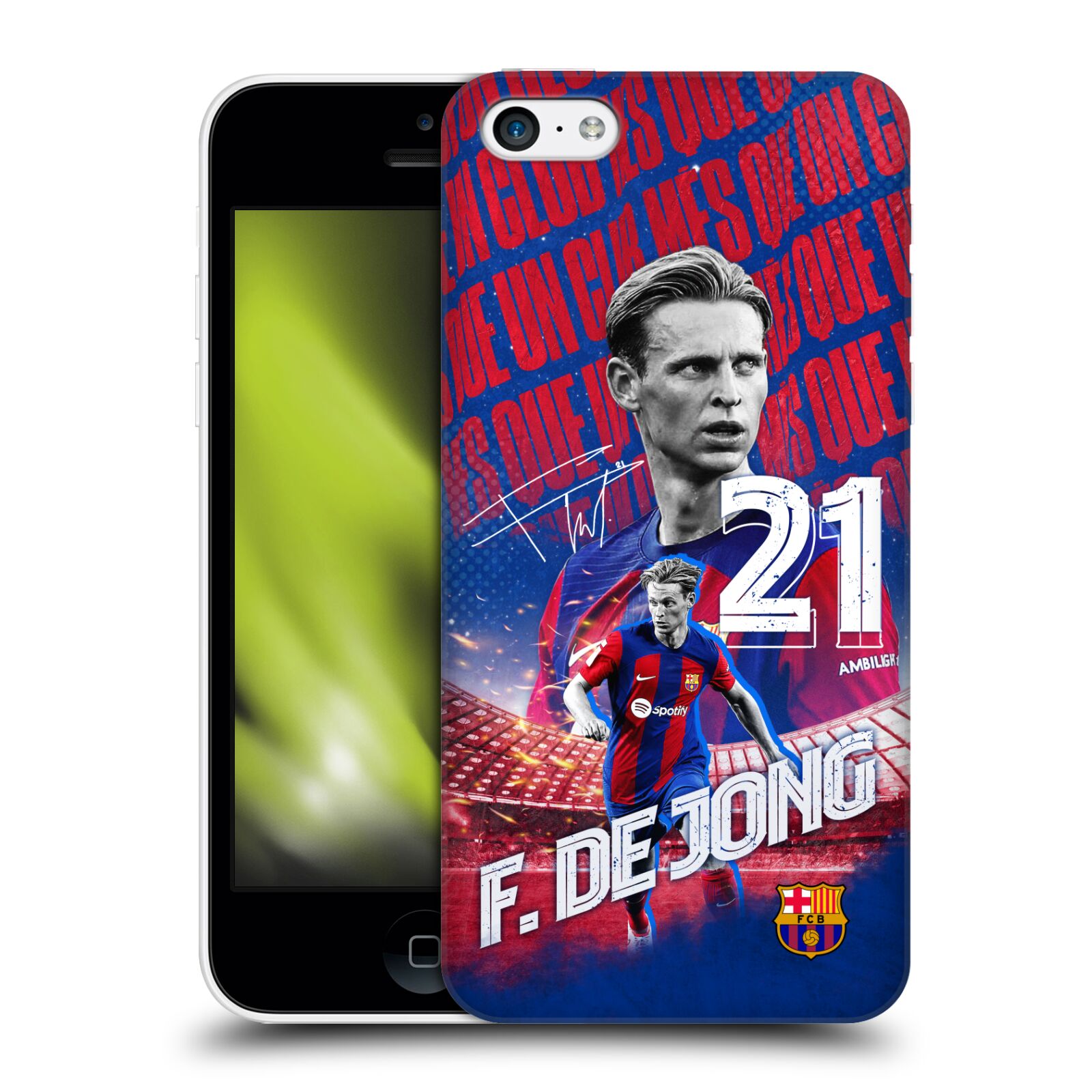 Obal na mobil Apple Iphone 5C - HEAD CASE - FC BARCELONA - Frenkie de Jong
