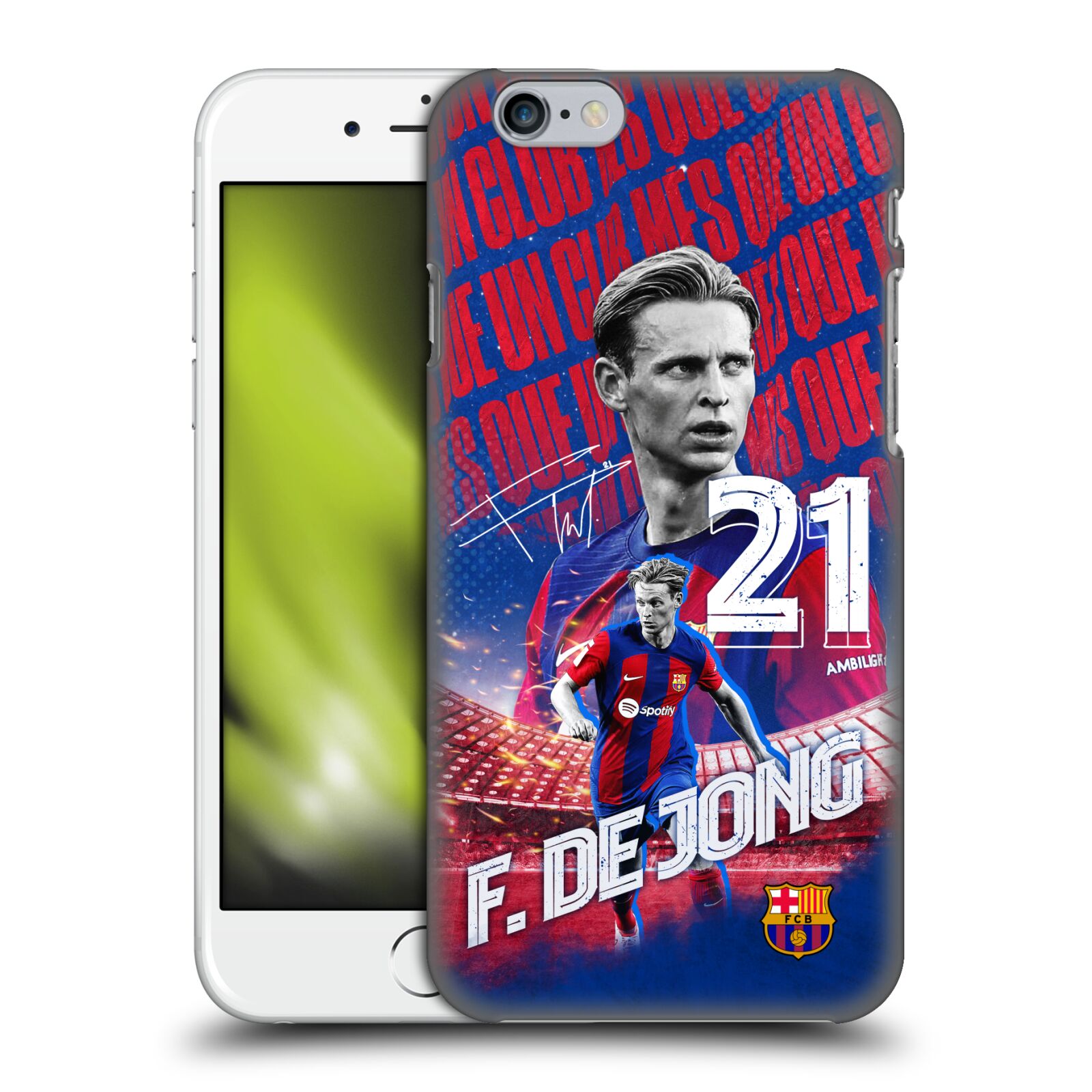 Obal na mobil Apple Iphone 6/6S - HEAD CASE - FC BARCELONA - Frenkie de Jong