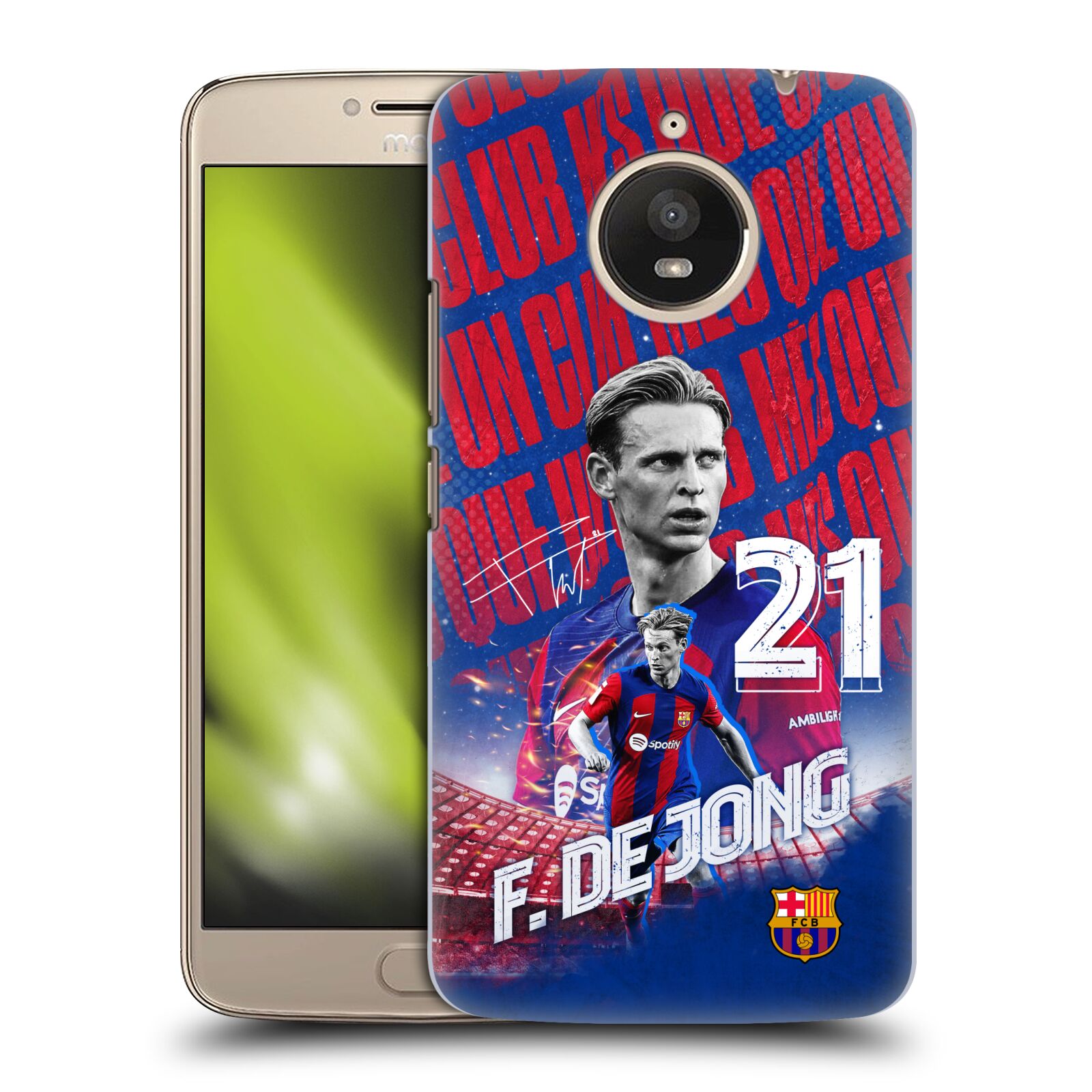 Obal na mobil Lenovo Moto E4 PLUS - HEAD CASE - FC BARCELONA - Frenkie de Jong