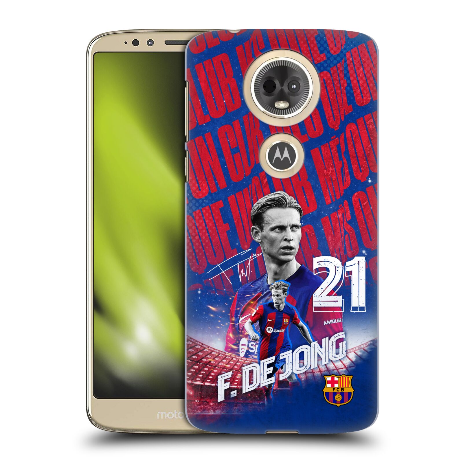 Obal na mobil Motorola Moto E5 PLUS - HEAD CASE - FC BARCELONA - Frenkie de Jong
