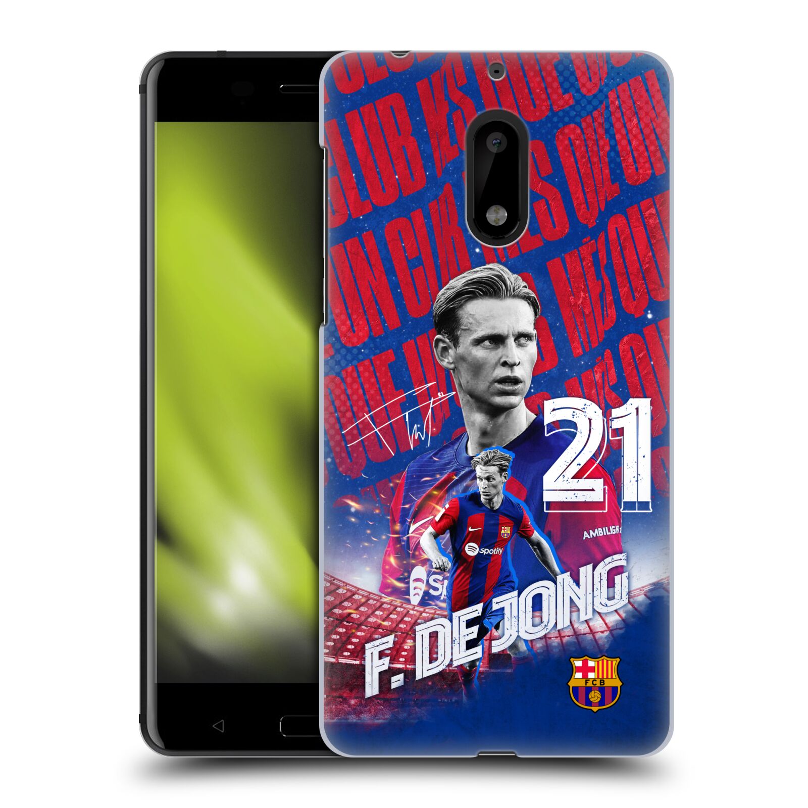 Obal na mobil Nokia 6 - HEAD CASE - FC BARCELONA - Frenkie de Jong