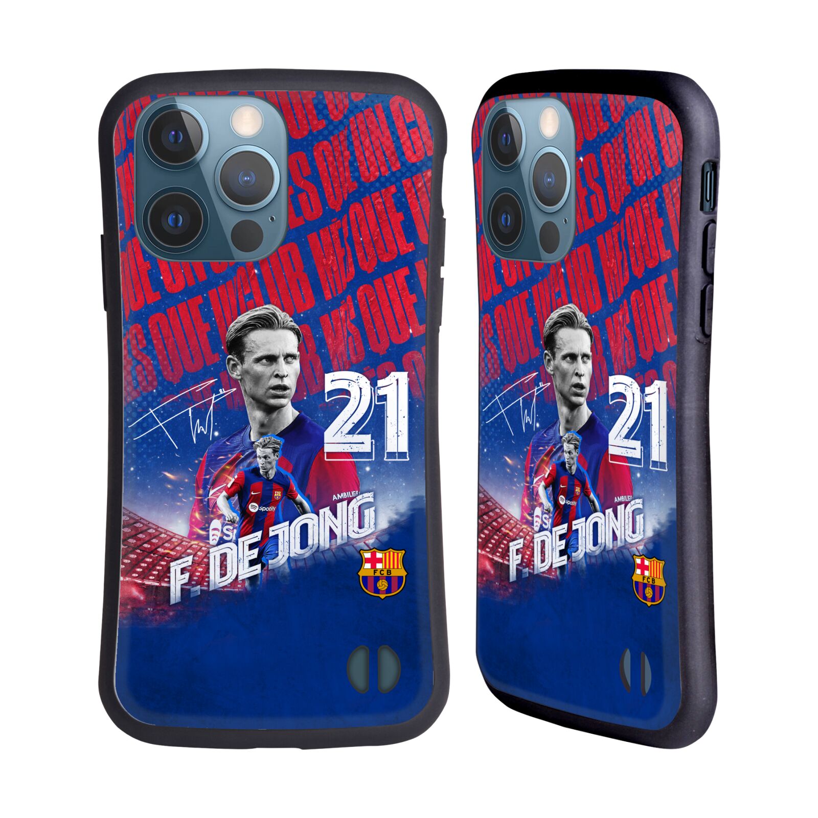 Odolný zadní obal pro mobil Apple iPhone 13 PRO - HEAD CASE - FC Barcelona - Frenkie de Jong