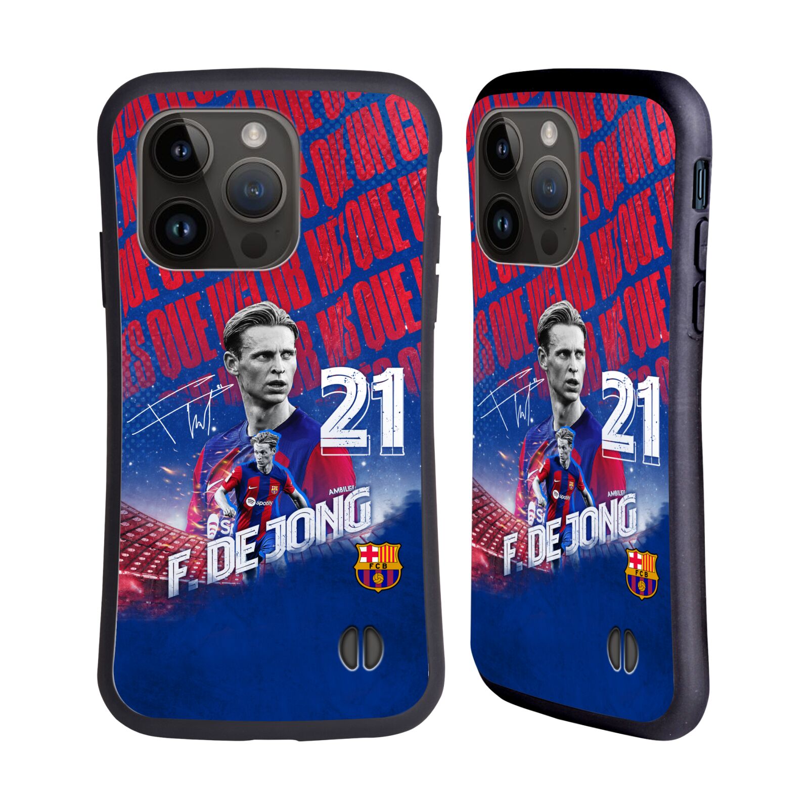 Odolný zadní obal pro mobil Apple iPhone 15 PRO - HEAD CASE - FC Barcelona - Frenkie de Jong