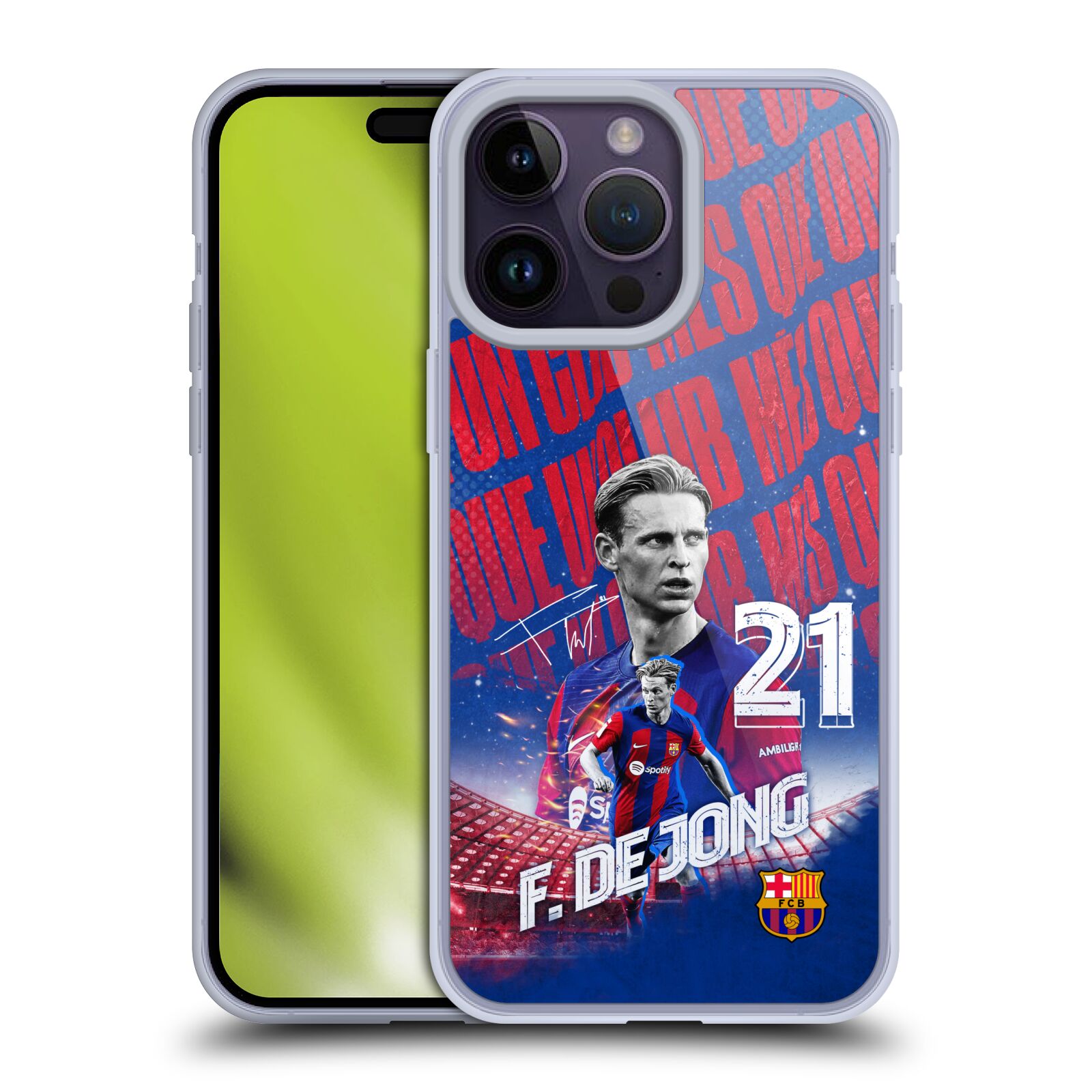 Obal na mobil Apple Iphone 14 PRO MAX - HEAD CASE - FC BARCELONA - Frenkie de Jong
