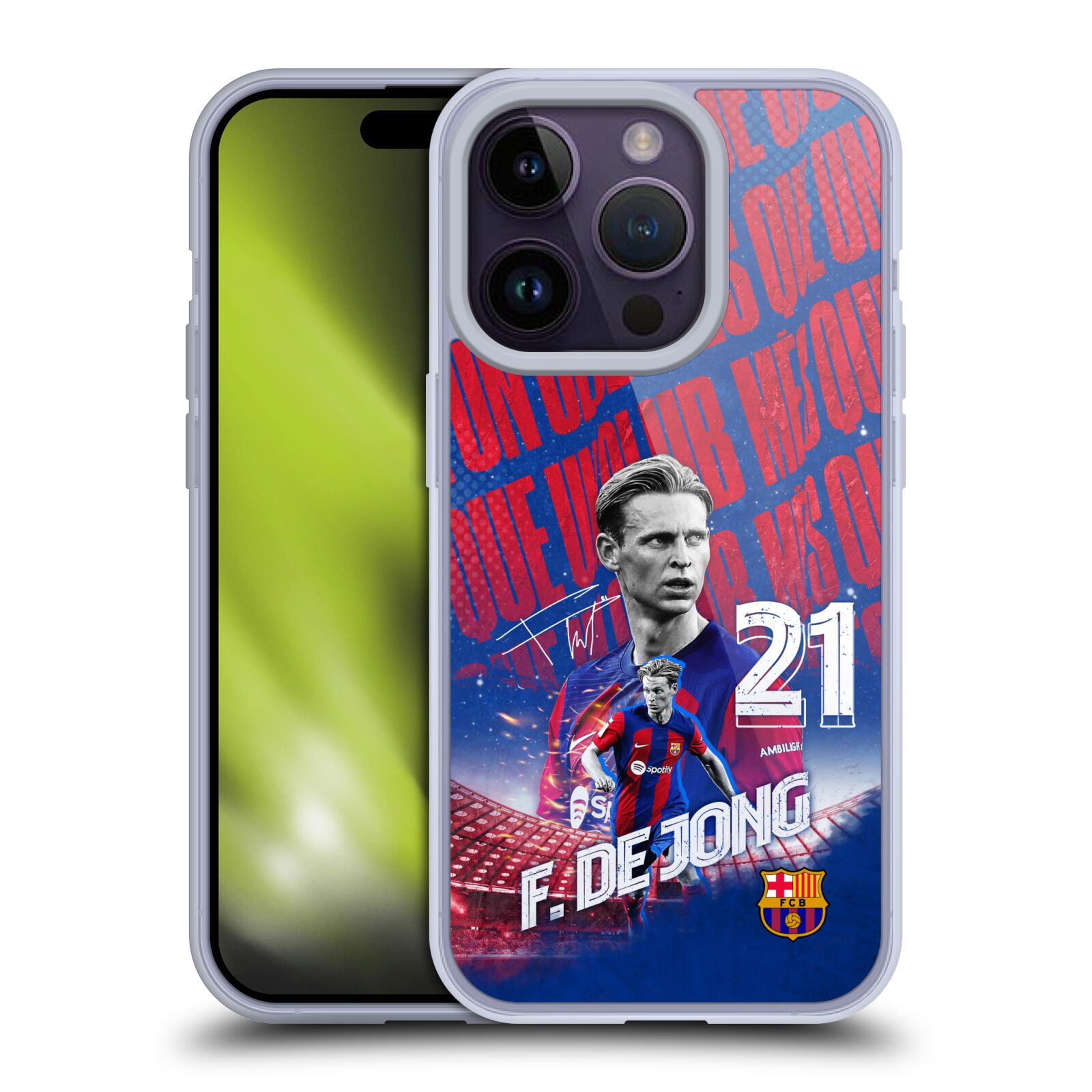 Obal na mobil Apple Iphone 14 PRO - HEAD CASE - FC BARCELONA - Frenkie de Jong
