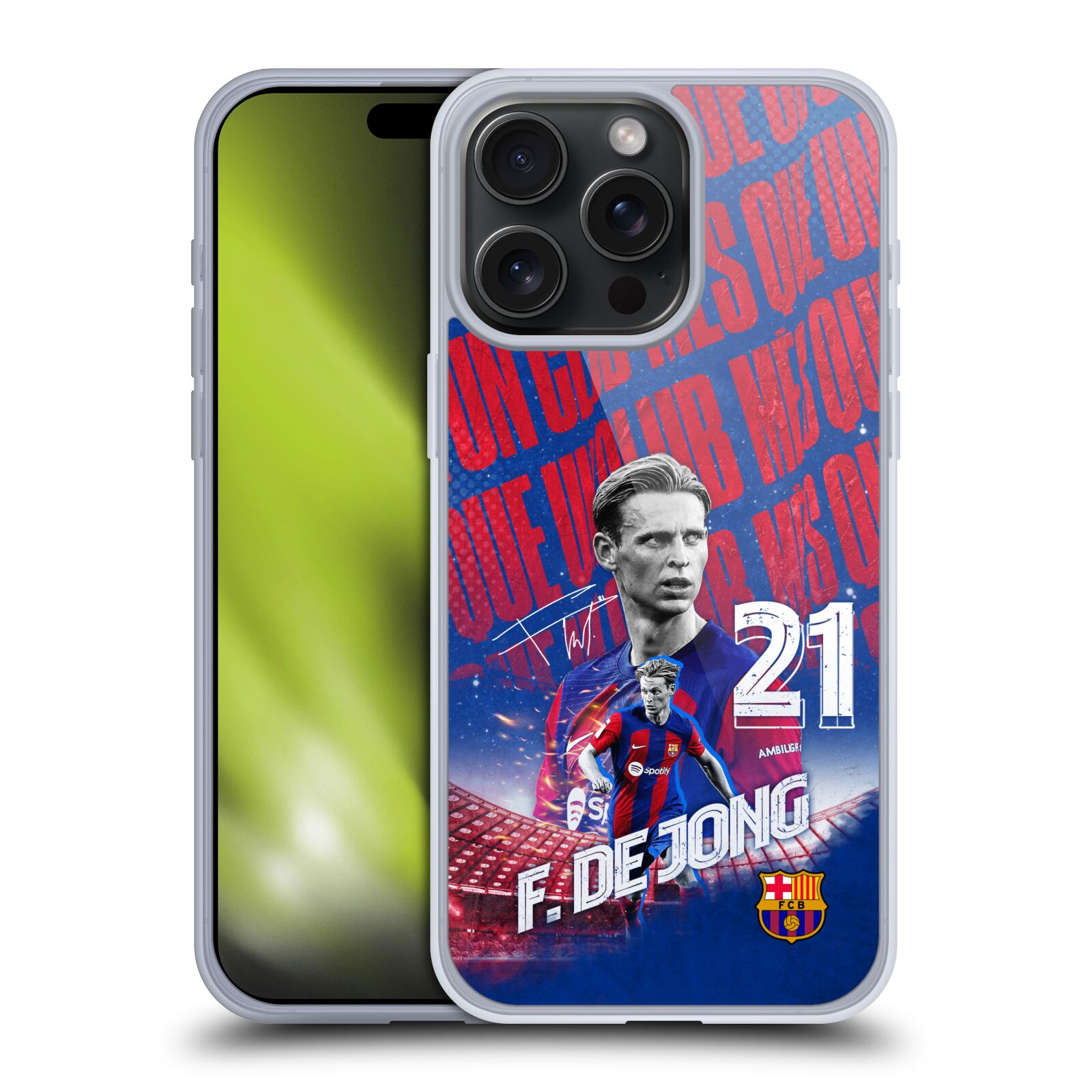 Obal na mobil Apple Iphone 15 PRO MAX - HEAD CASE - FC BARCELONA - Frenkie de Jong