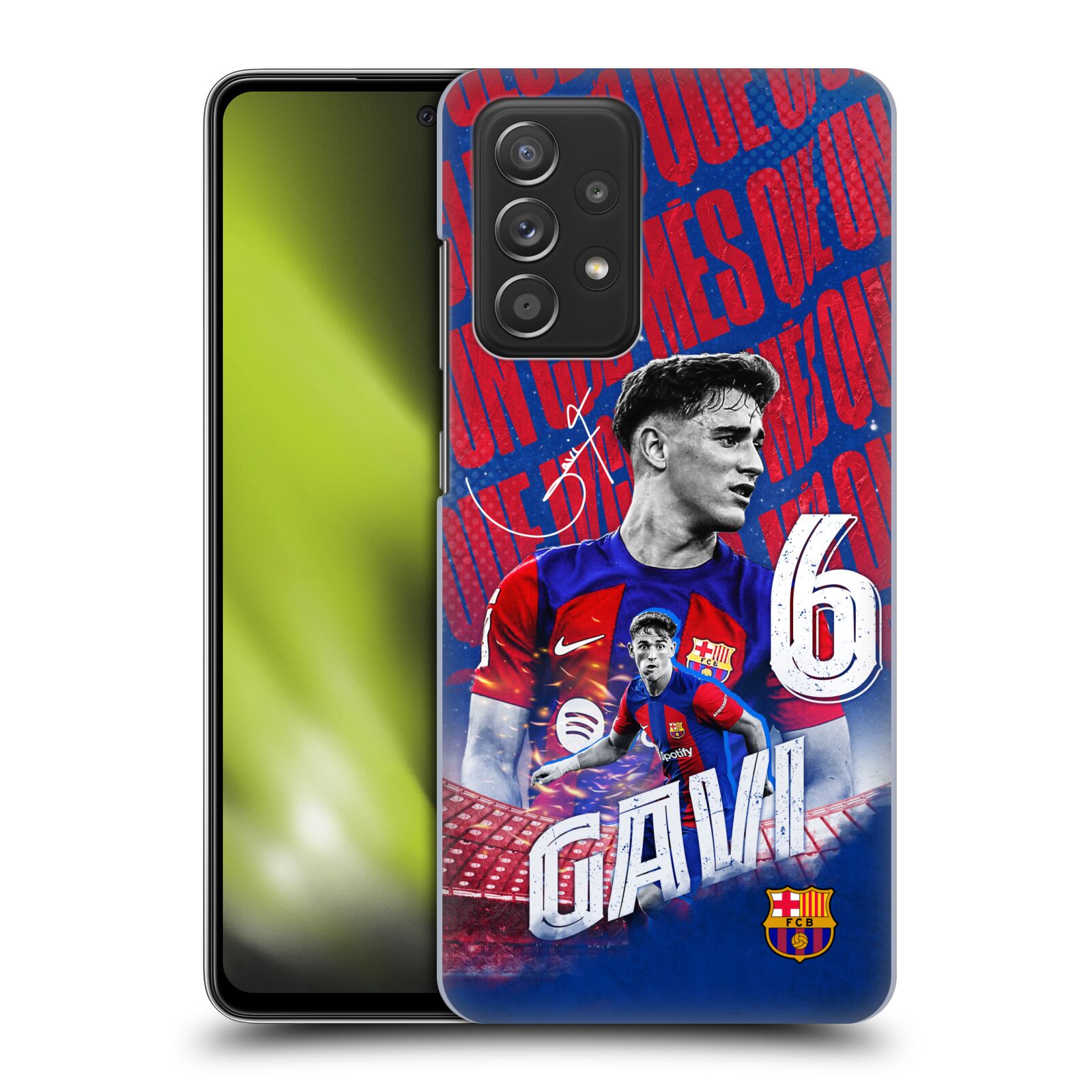 Obal na mobil Samsung Galaxy A52 / A52 5G / A52s 5G - HEAD CASE - FC BARCELONA - Gavi