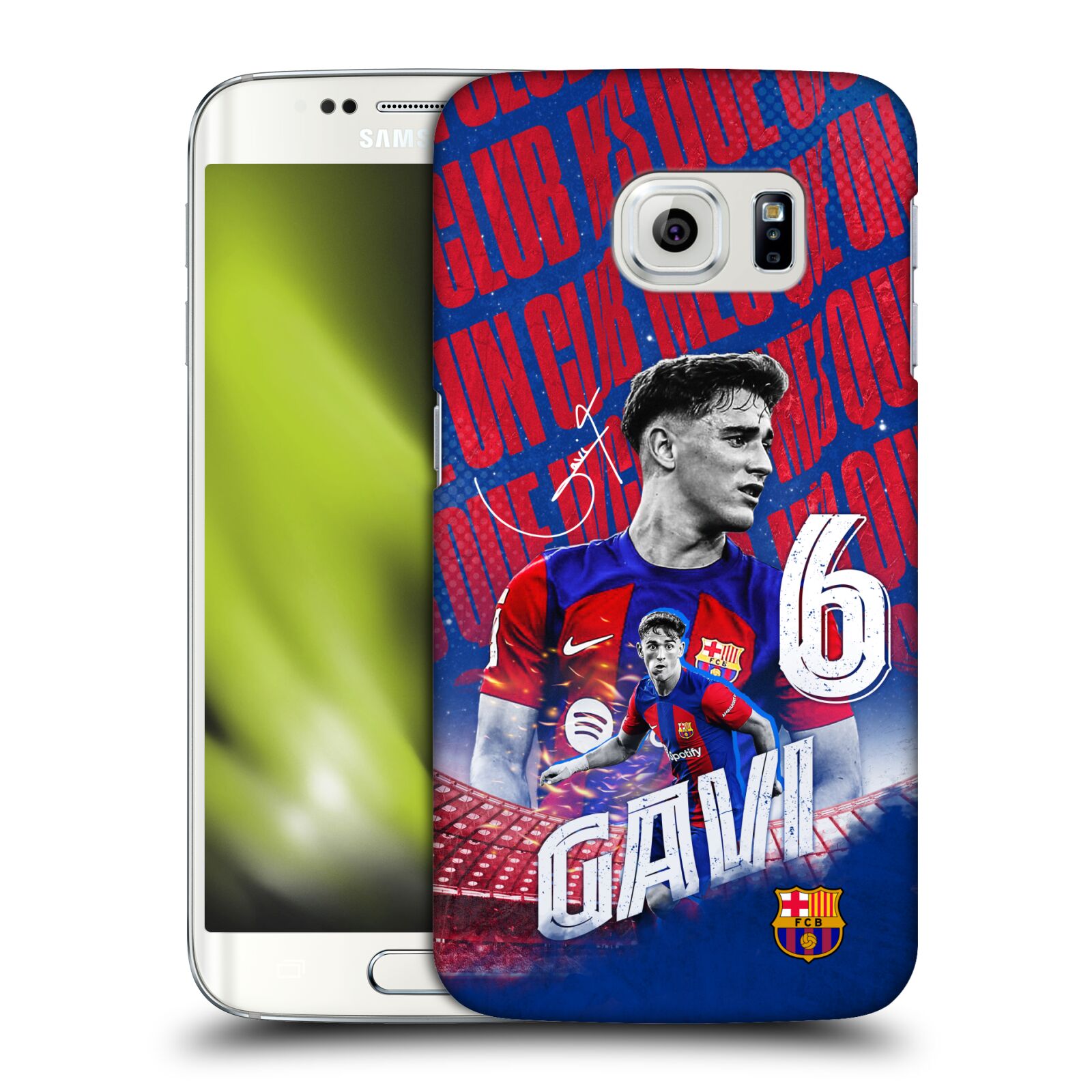 Obal na mobil Samsung Galaxy S6 EDGE - HEAD CASE - FC BARCELONA - Gavi