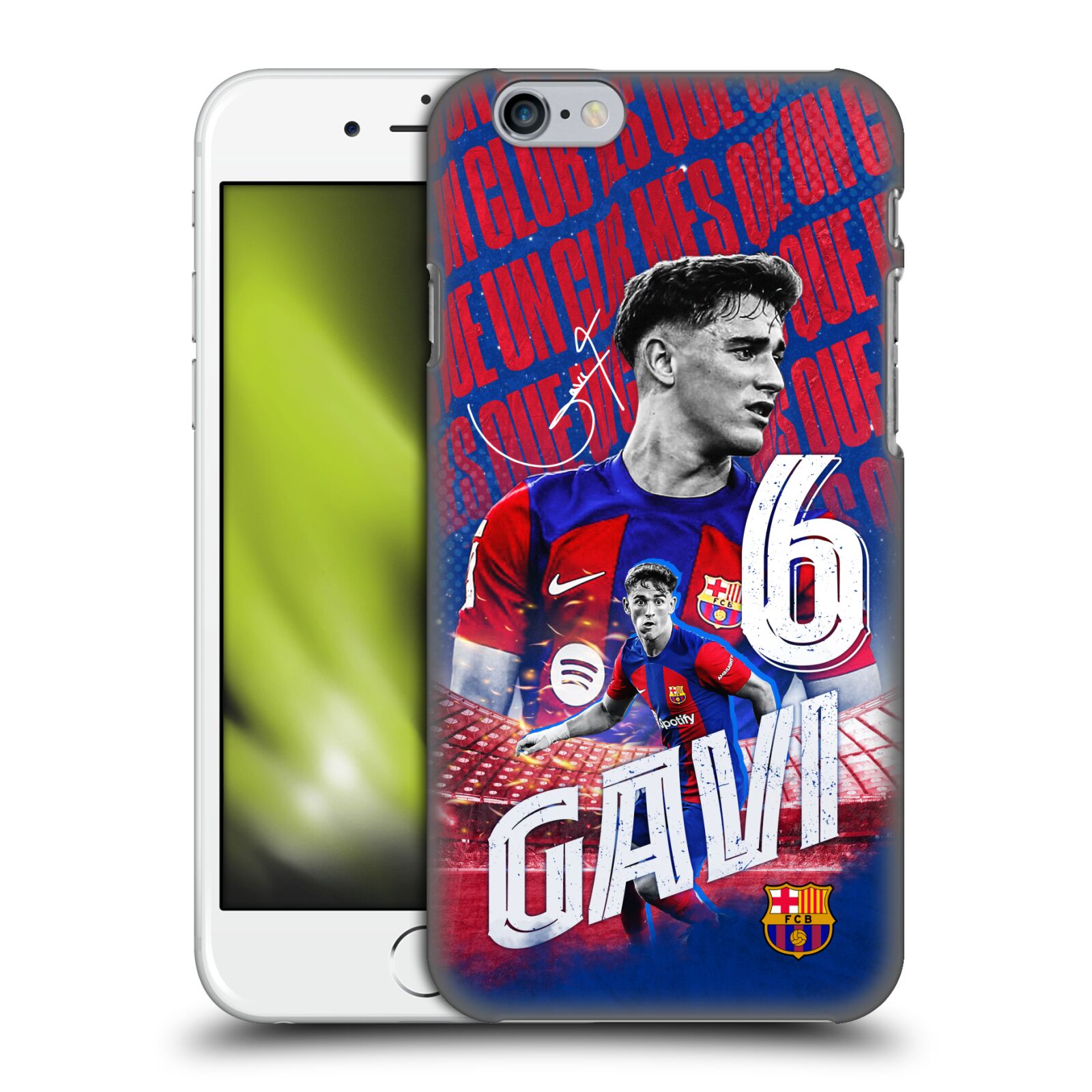 Obal na mobil Apple Iphone 6/6S - HEAD CASE - FC BARCELONA - Gavi
