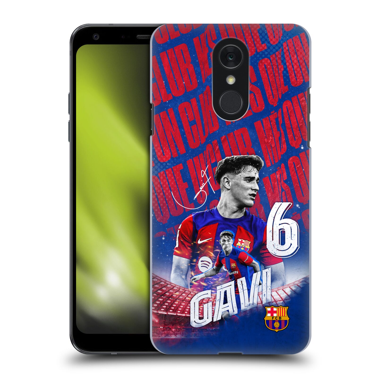 Obal na mobil LG Q7 - HEAD CASE - FC BARCELONA - Gavi