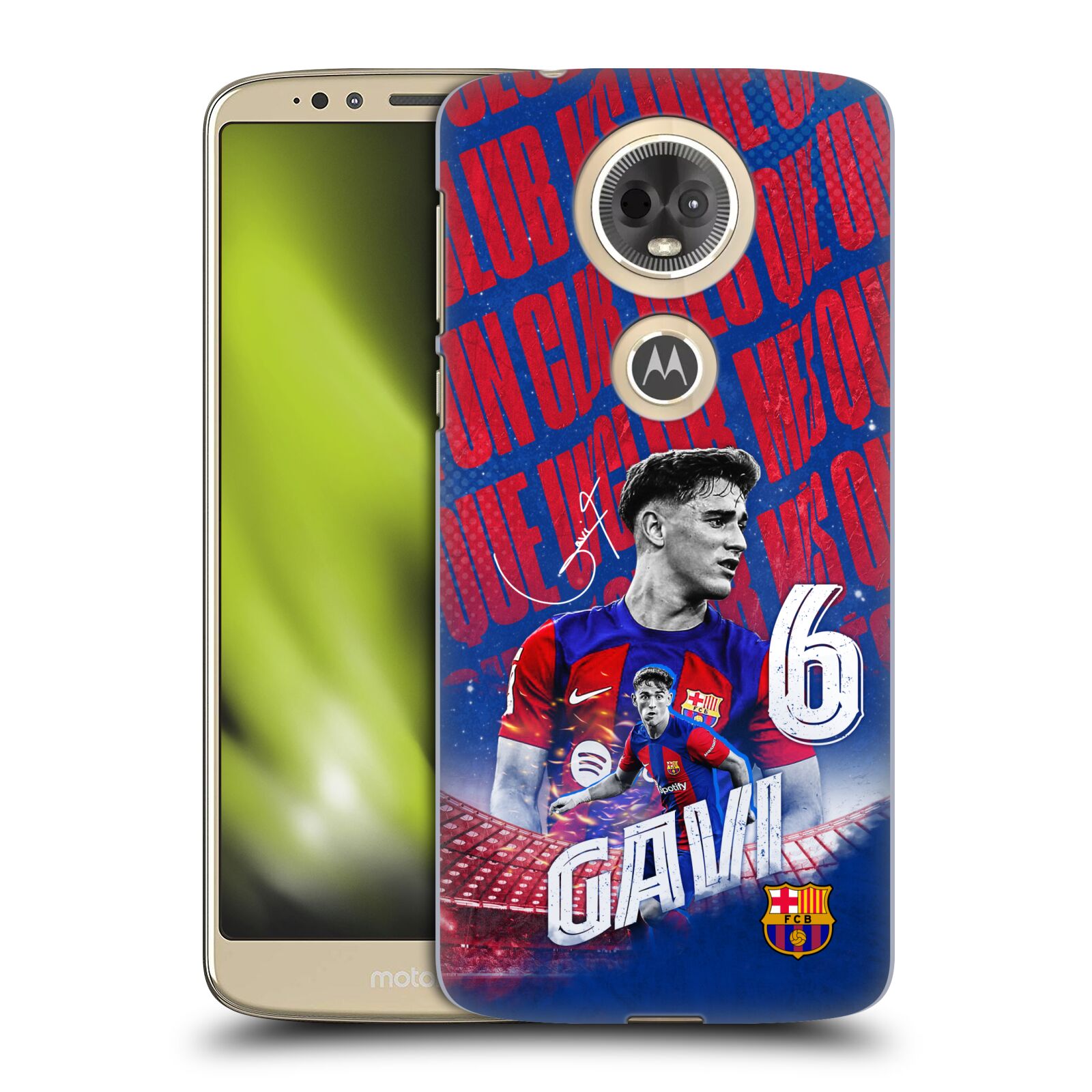 Obal na mobil Motorola Moto E5 PLUS - HEAD CASE - FC BARCELONA - Gavi