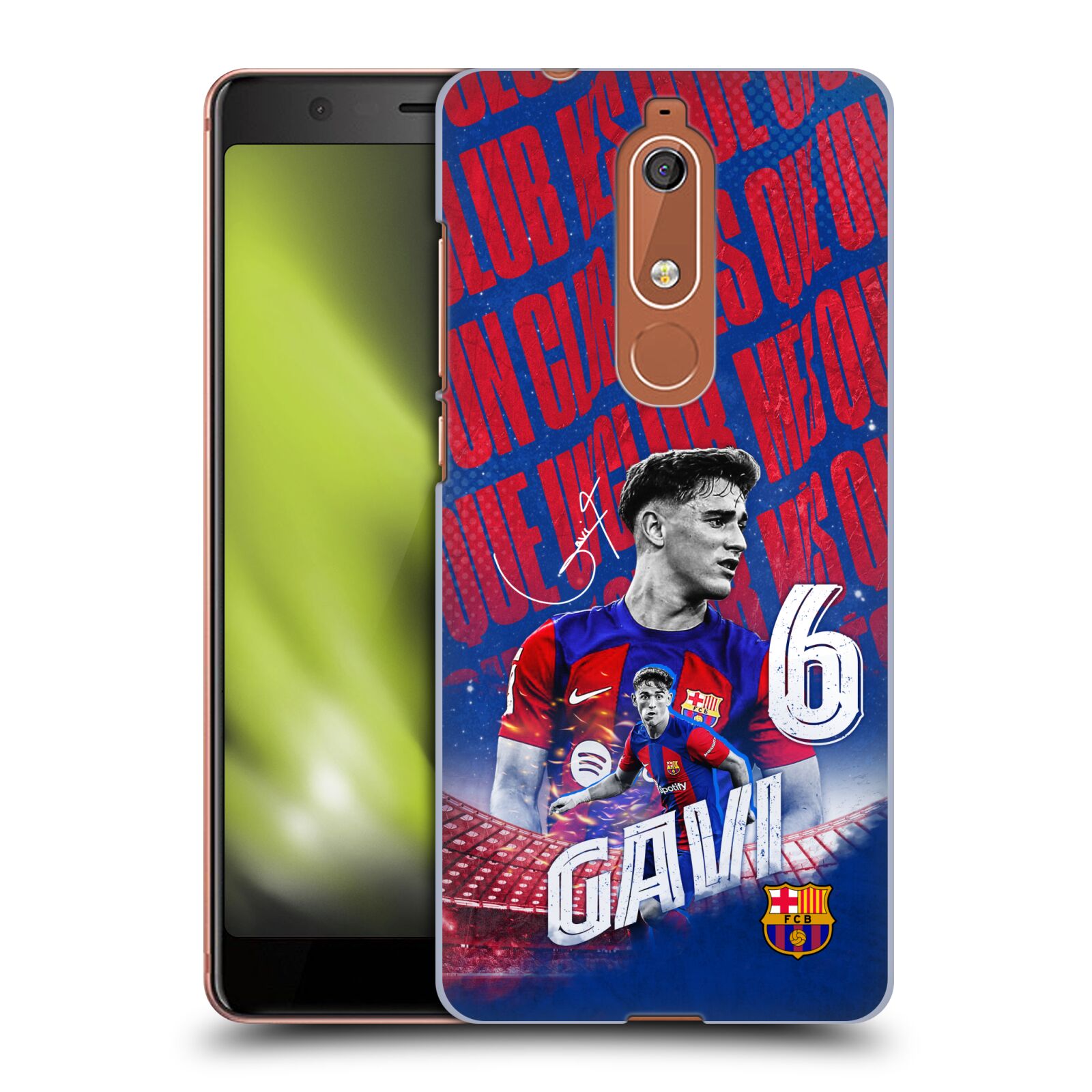 Obal na mobil Nokia 5.1 - HEAD CASE - FC BARCELONA - Gavi