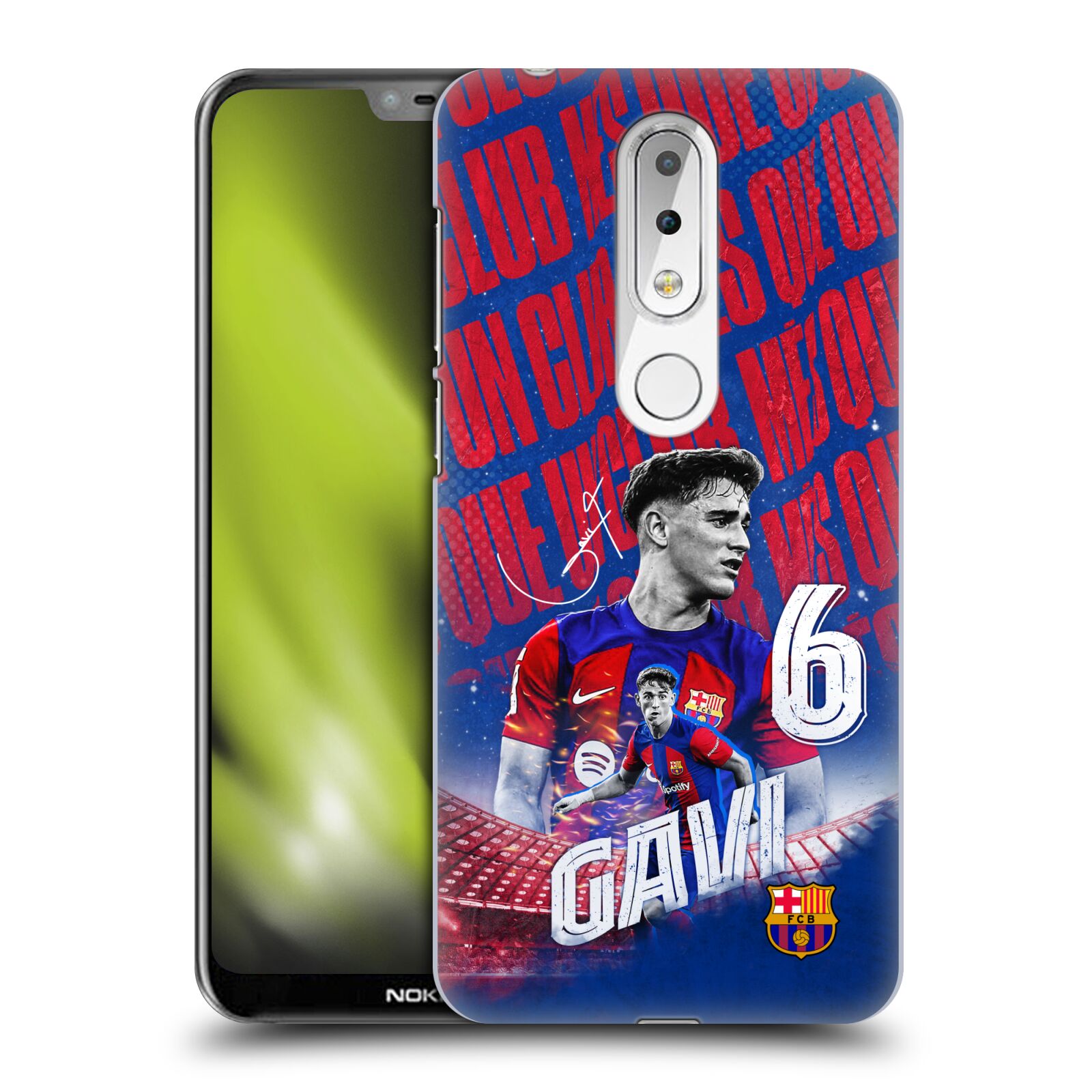 Obal na mobil Nokia 6.1 PLUS - HEAD CASE - FC BARCELONA - Gavi