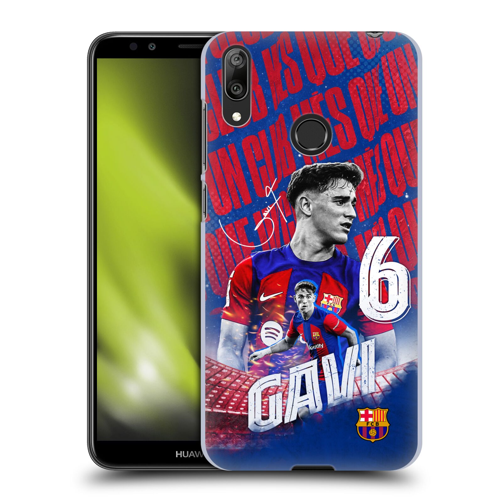 Obal na mobil Huawei Y7 2019 - HEAD CASE - FC BARCELONA - Gavi