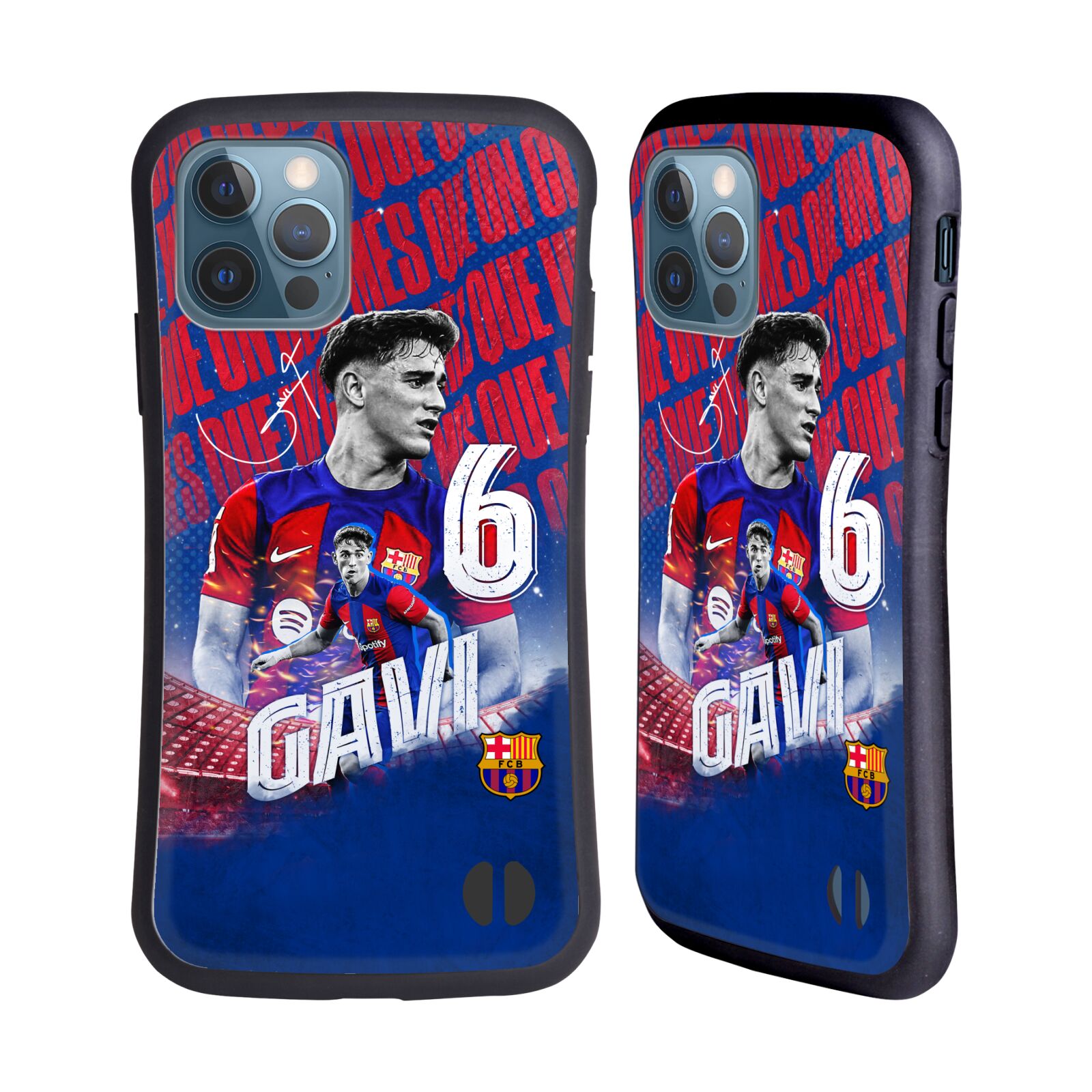 Odolný zadní obal pro mobil Apple iPhone 12 / iPhone 12 Pro - HEAD CASE - FC Barcelona - Gavi